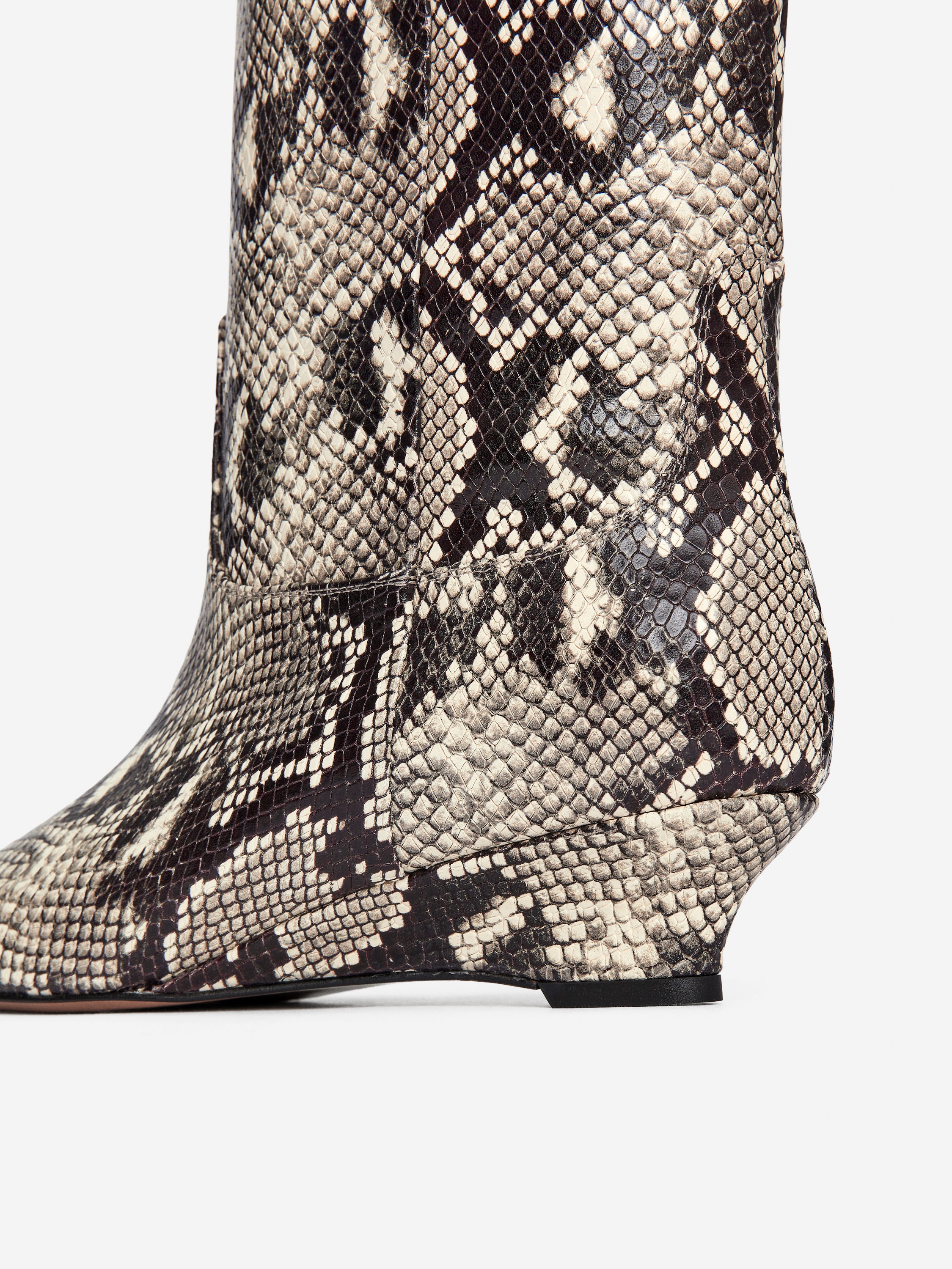 Lederstiefel mit Keilabsatz - Beige/Schwarz - Women - StillMedia/DescriptiveDetail - 2