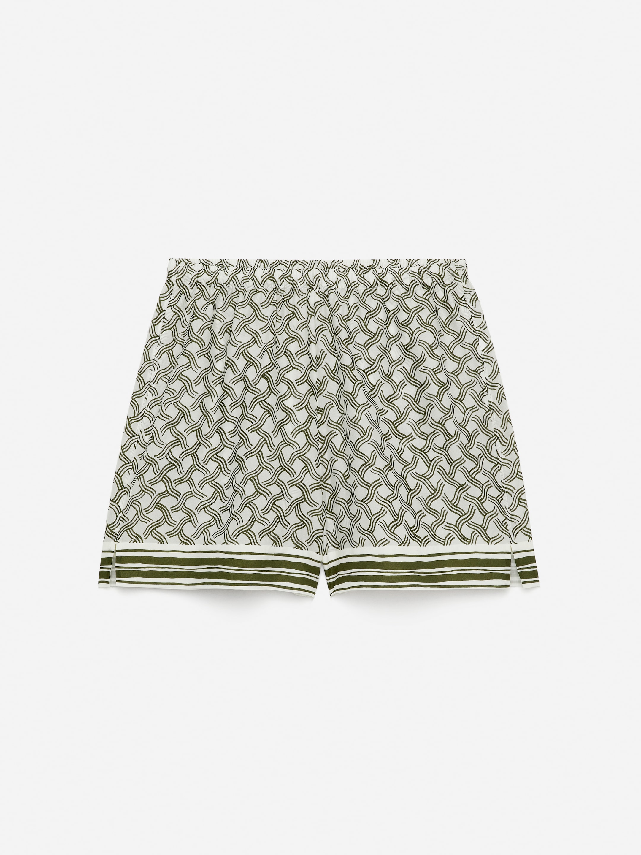 Printed Shorts - Off White/Dark Green - Regular fit - Women - StillMedia/DescriptiveStillLife - 2