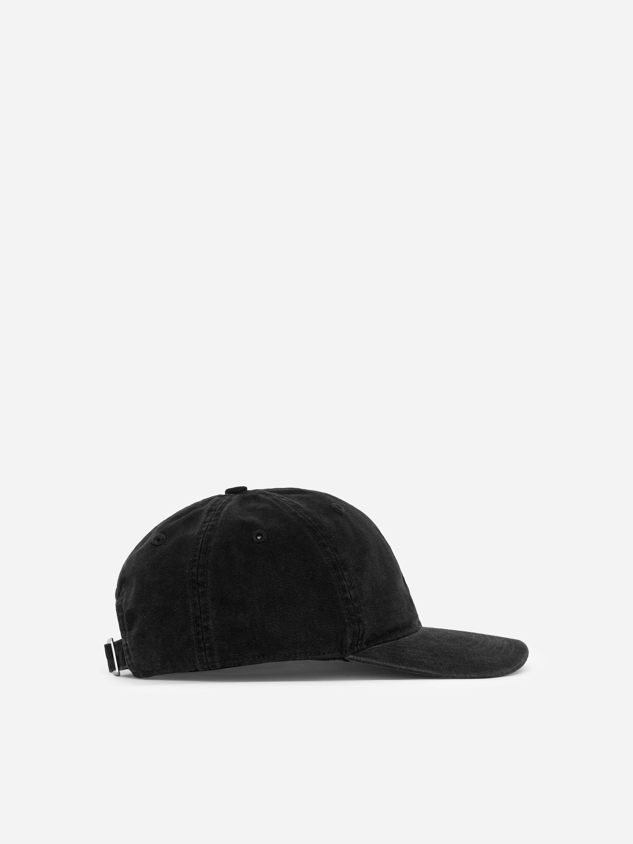 Washed Cotton Canvas Cap-Black-17921