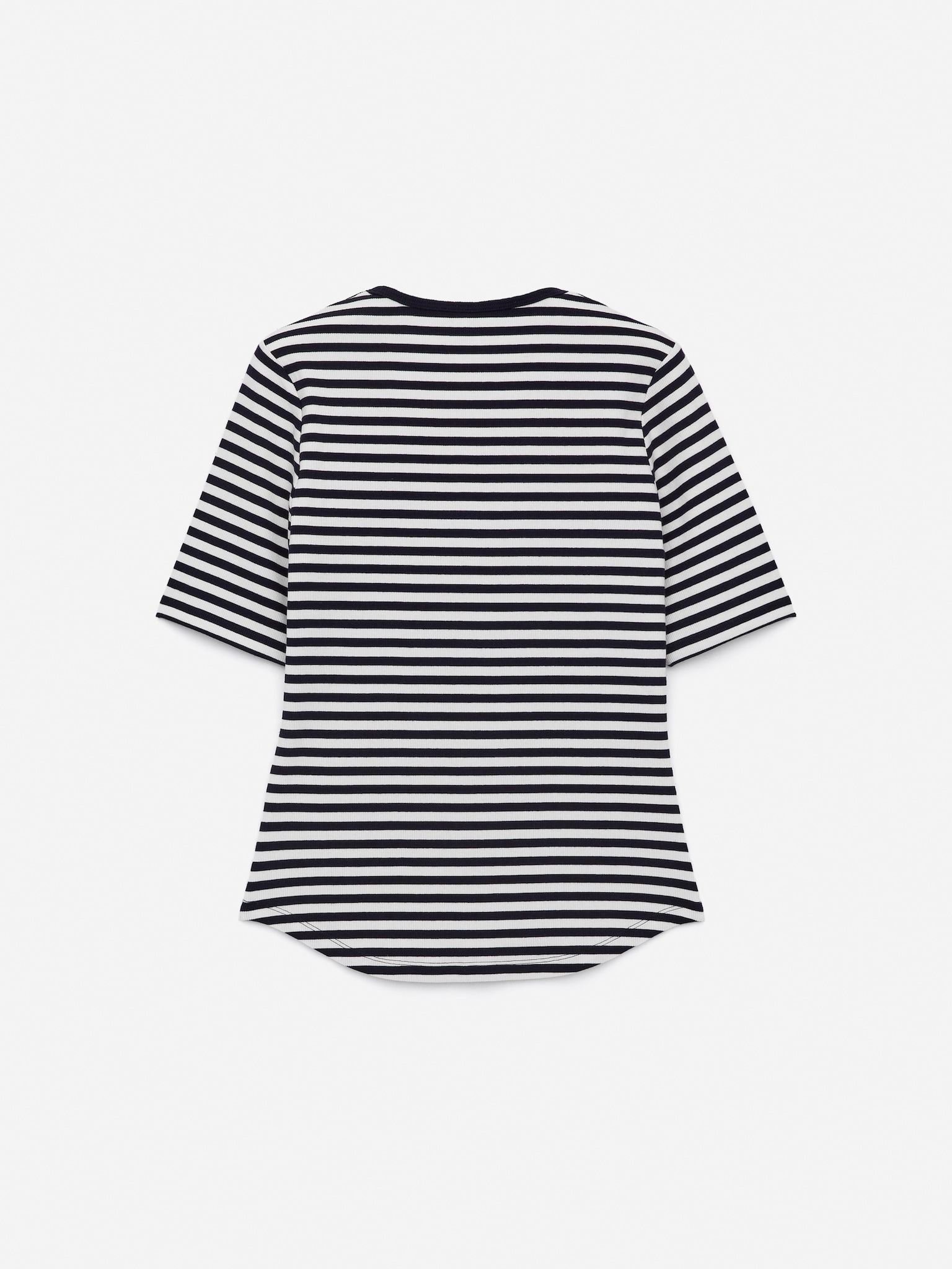 T-shirt côtelé - Bleu foncé/Blanc/Noir - 4