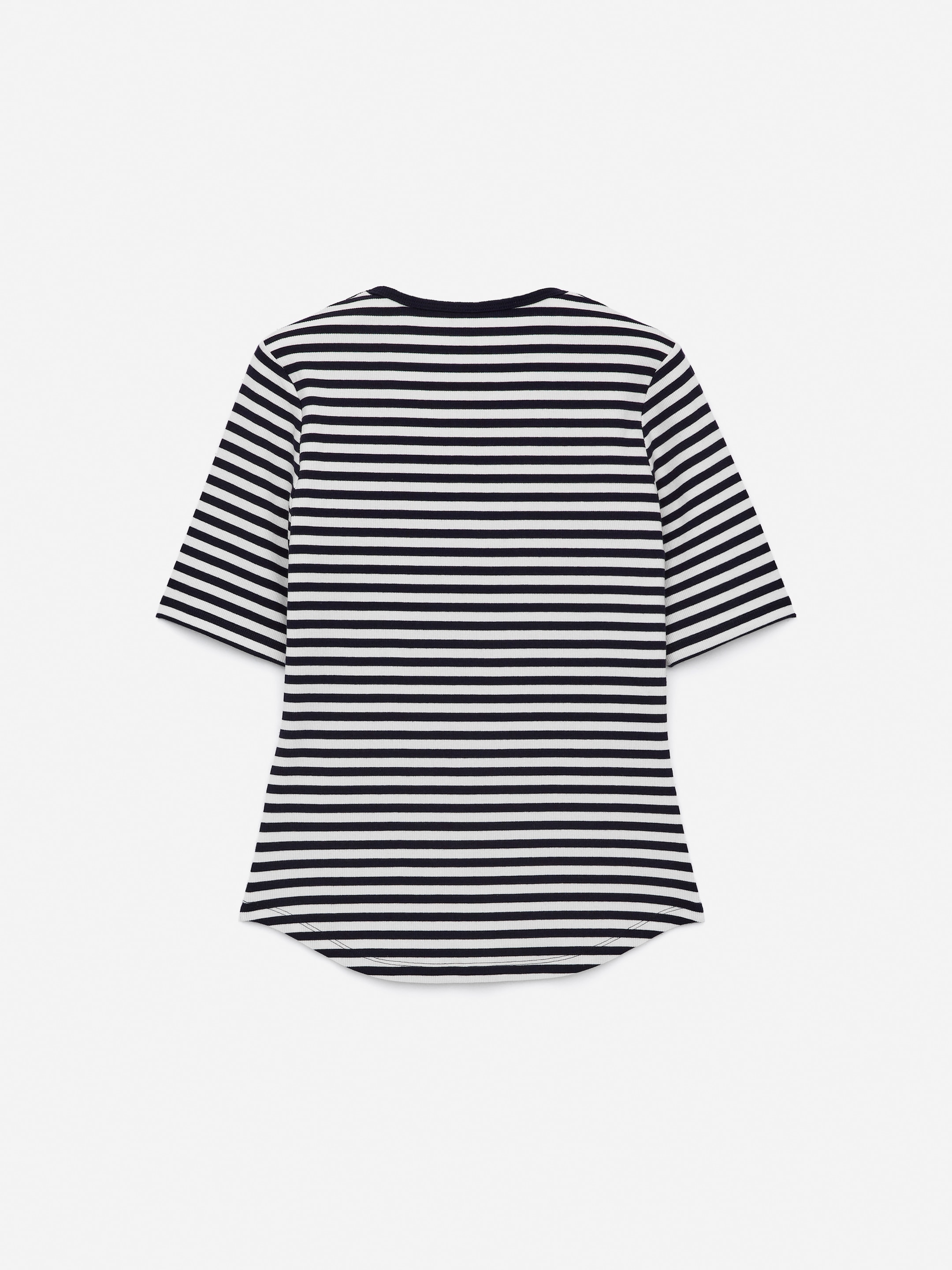 Ribbed T-Shirt - Dark Blue/White - Slim fit - Women - StillMedia/DescriptiveStillLife - 3