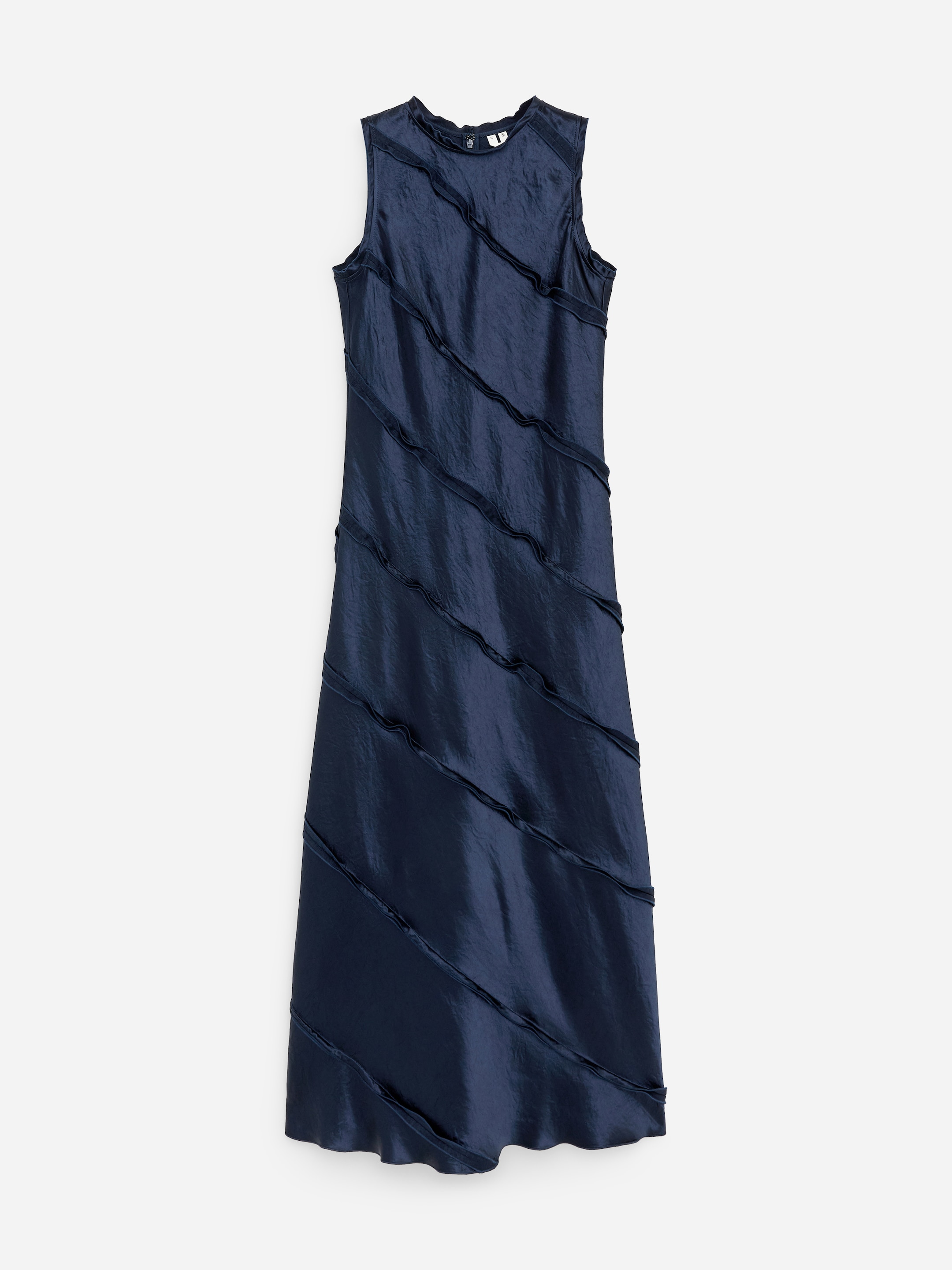 Robe en satin à volants - Bleu foncé - Regular fit - Femme - StillMedia/DescriptiveStillLife - 1