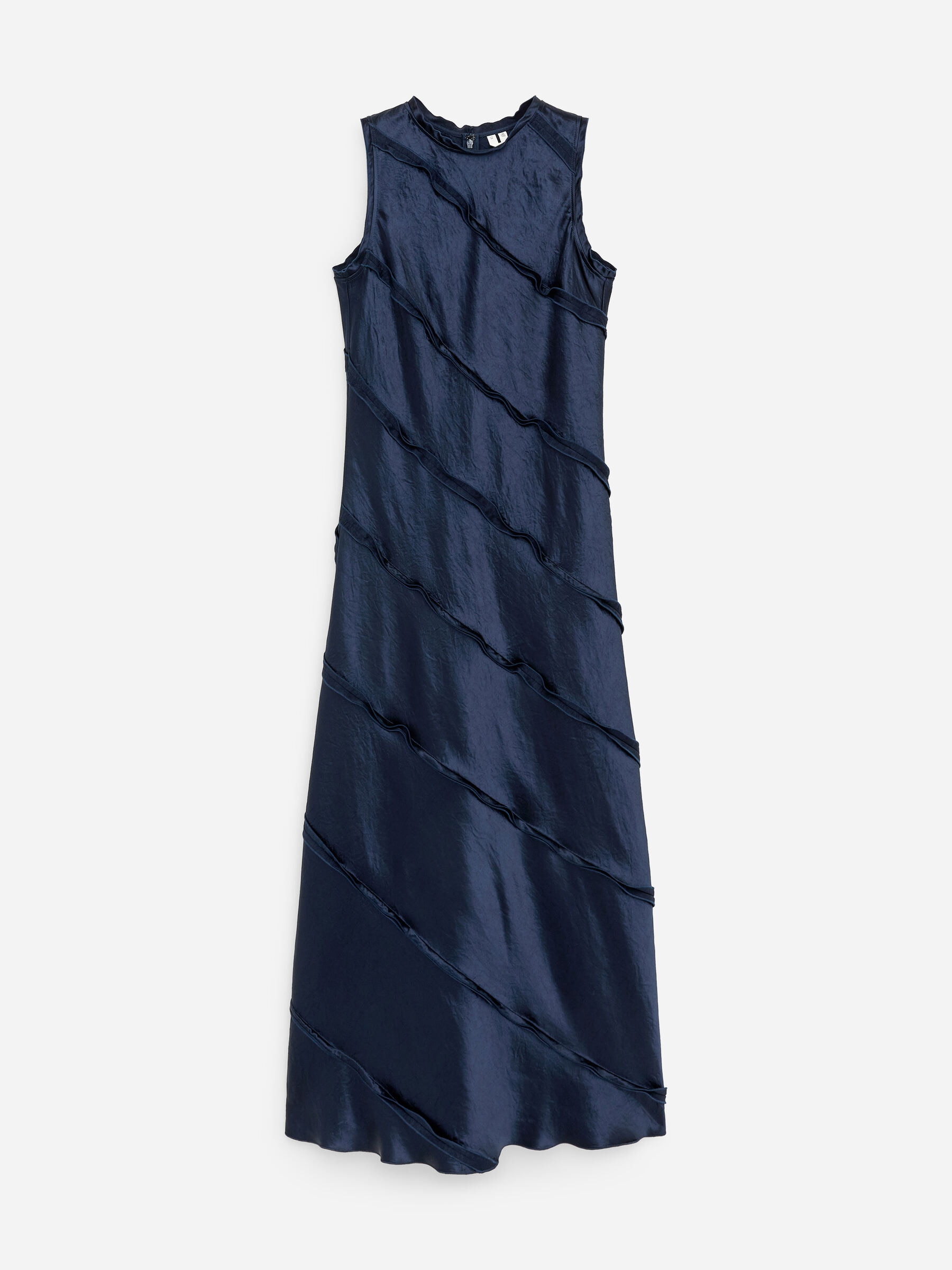 Frill Satin Dress - Dark Blue - Regular fit - Women - StillMedia/DescriptiveStillLife - 1