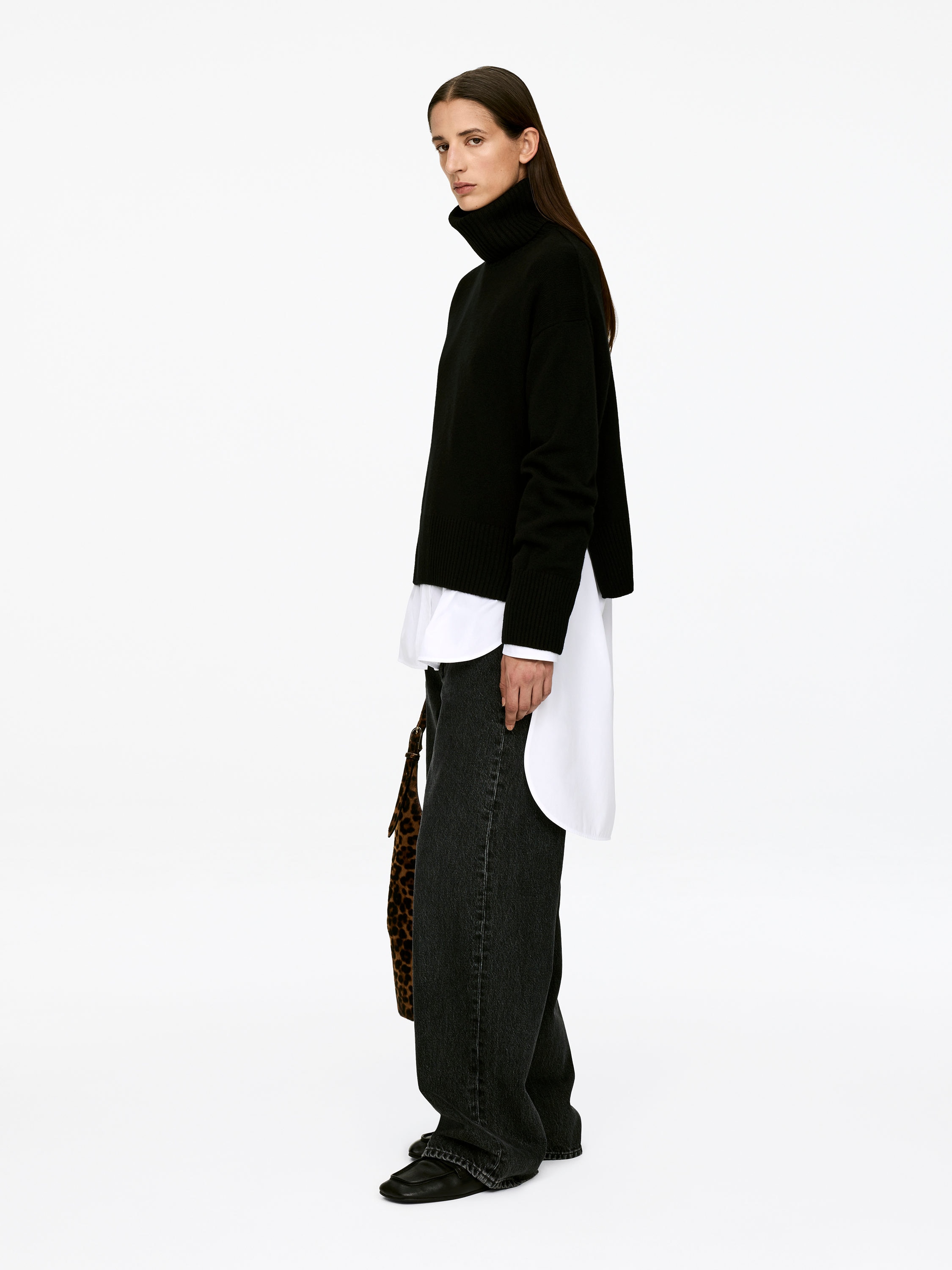 Rollkragenpullover aus Kaschmir und Wolle - Schwarz - Regular Fit - Damen - StillMedia/Lookbook - 10