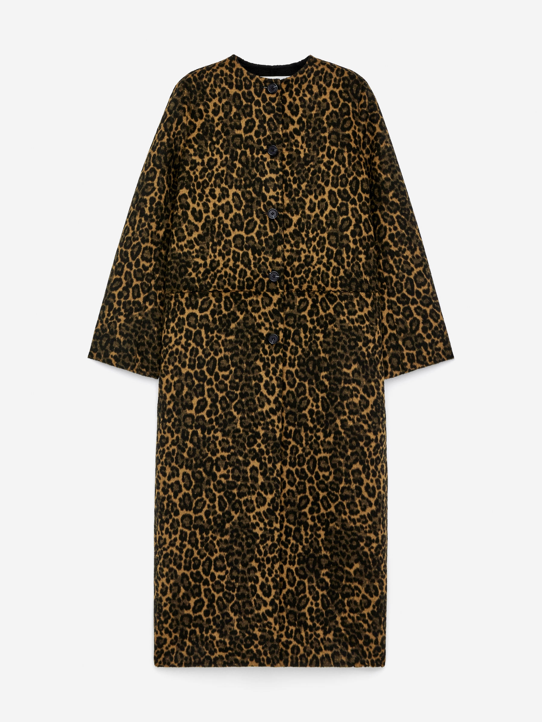 Manteau en laine mélangée doublée-Beige-16948