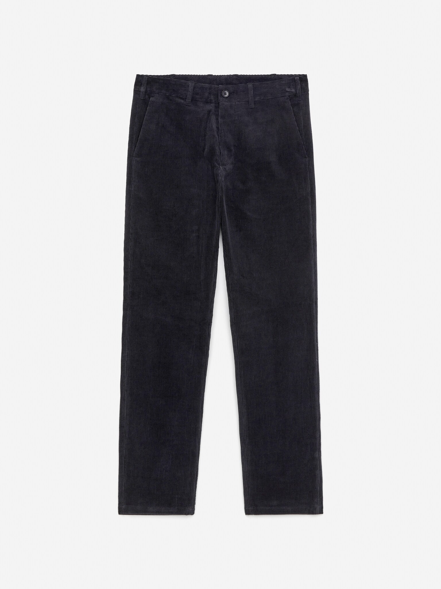 Pantalon chino droit en velours côtelé - Bleu foncé/Noir - 2