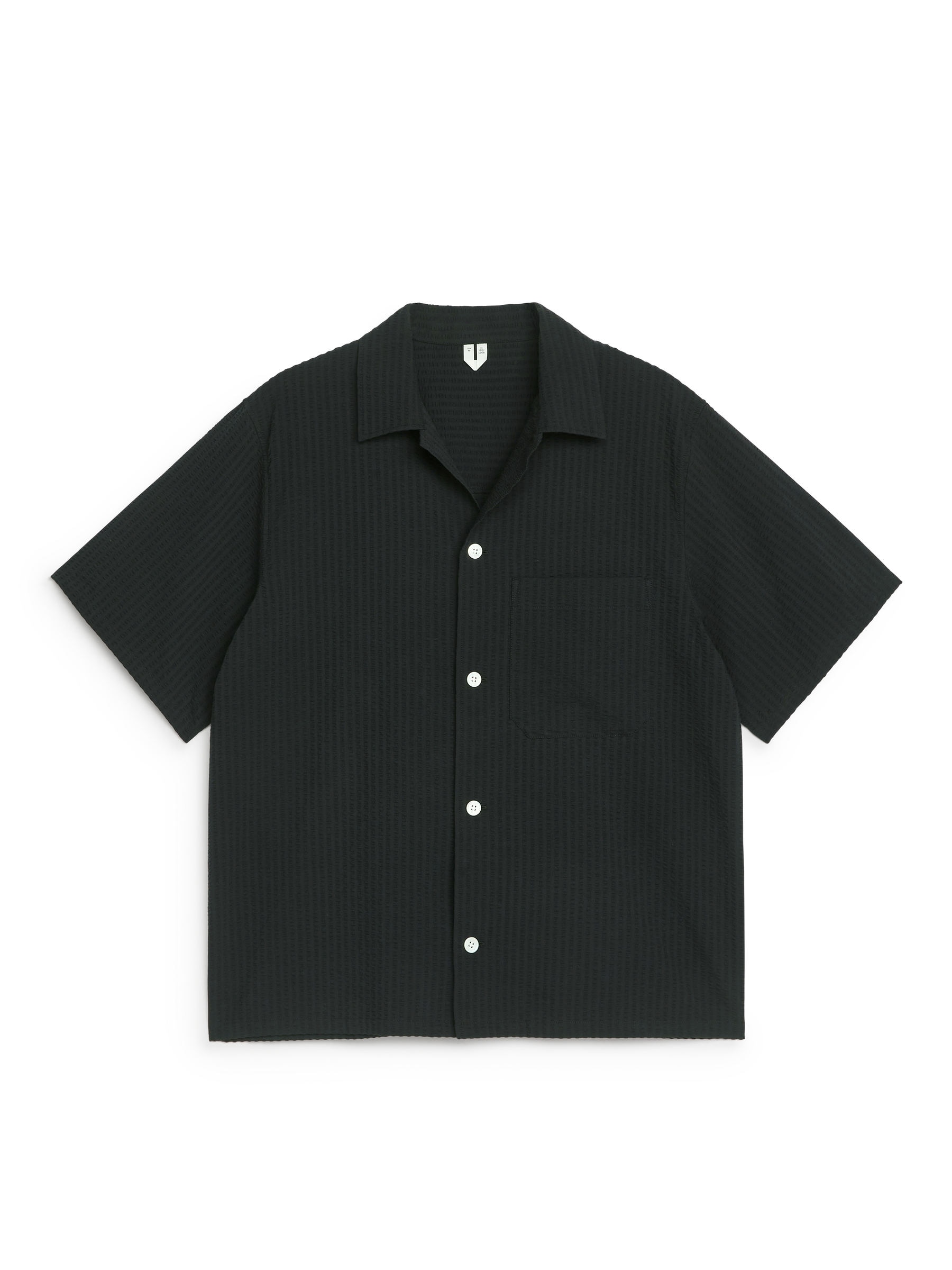 Locker geschnittenes Seersucker-Hemd - Schwarz - Relaxed Fit - Herren - StillMedia/DescriptiveStillLife - 1