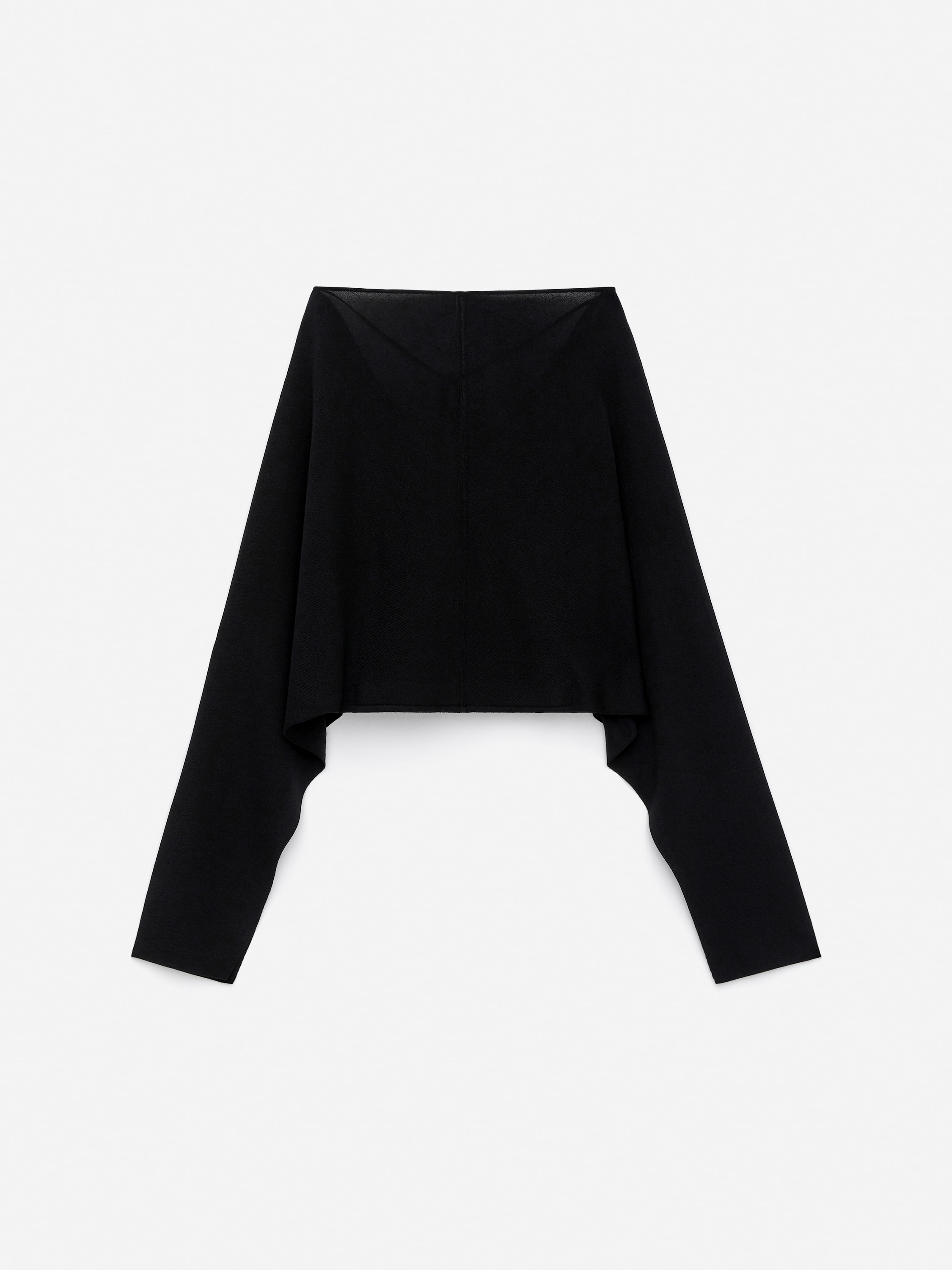 Maglia con scollo a barchetta - Nero
