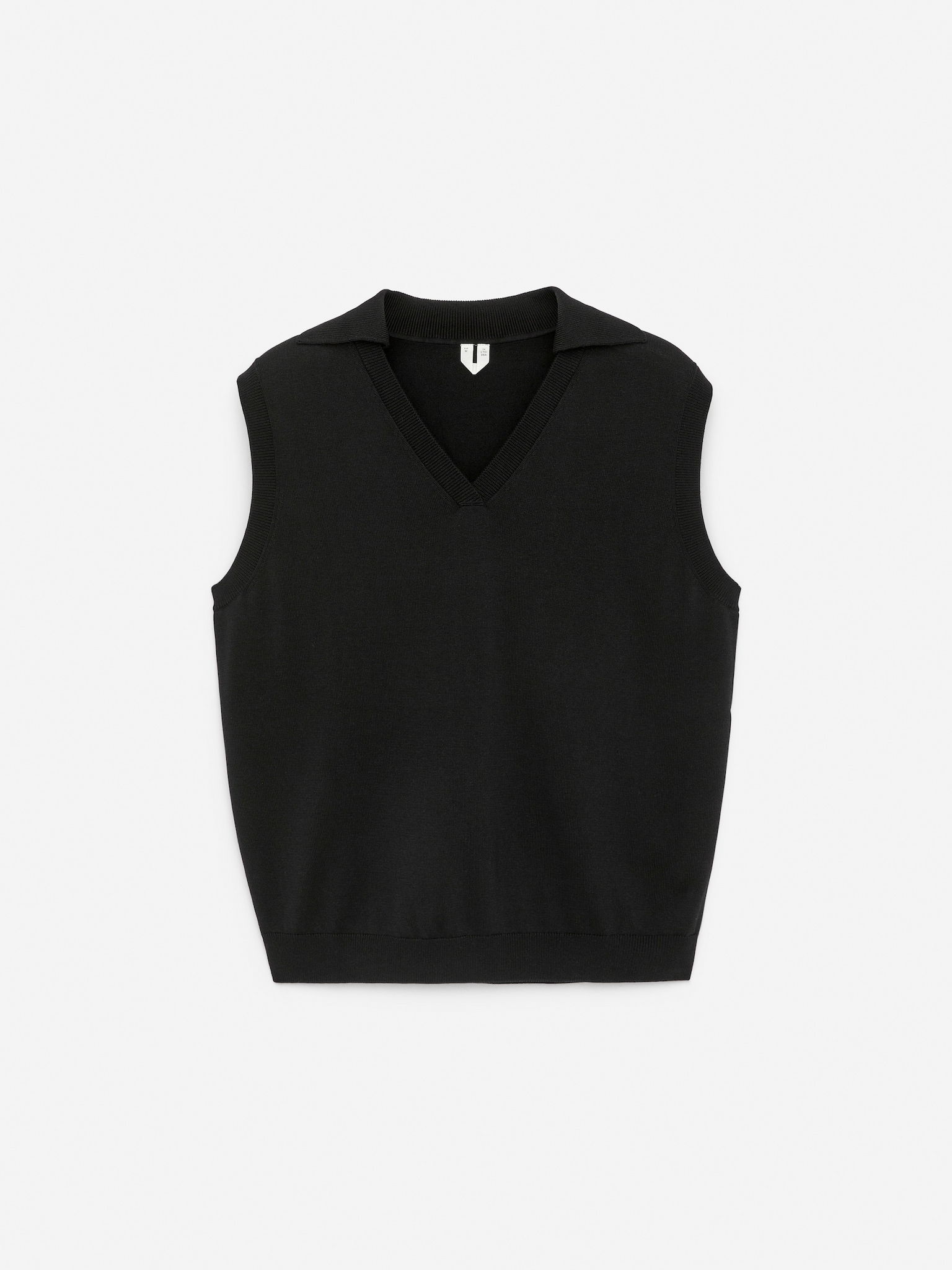 Gilet en maille avec col en V - Noir - 2