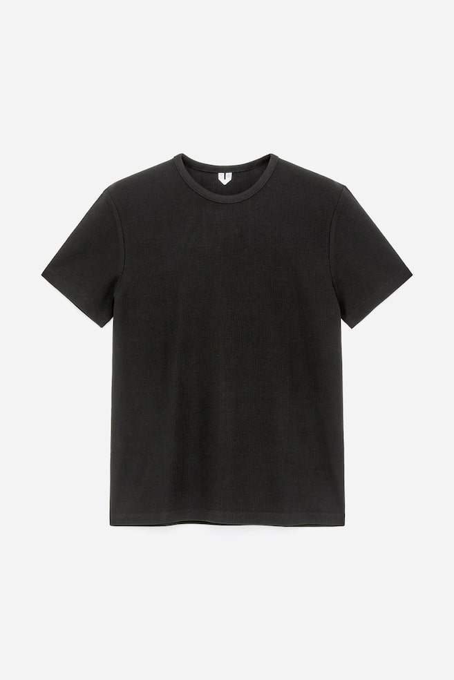 Getailleerd katoenen T-shirt - Zwart/grijs - 1