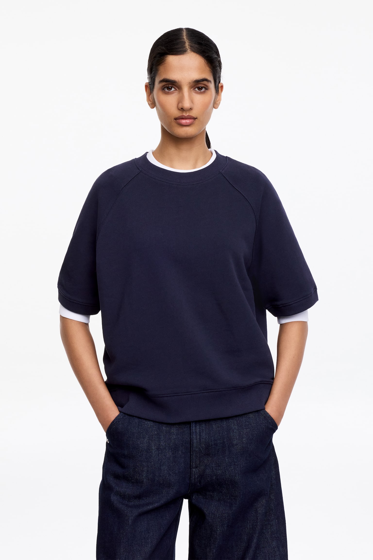 Sweatshirt - Mörkblå/Gråmelerad/Röd - 1