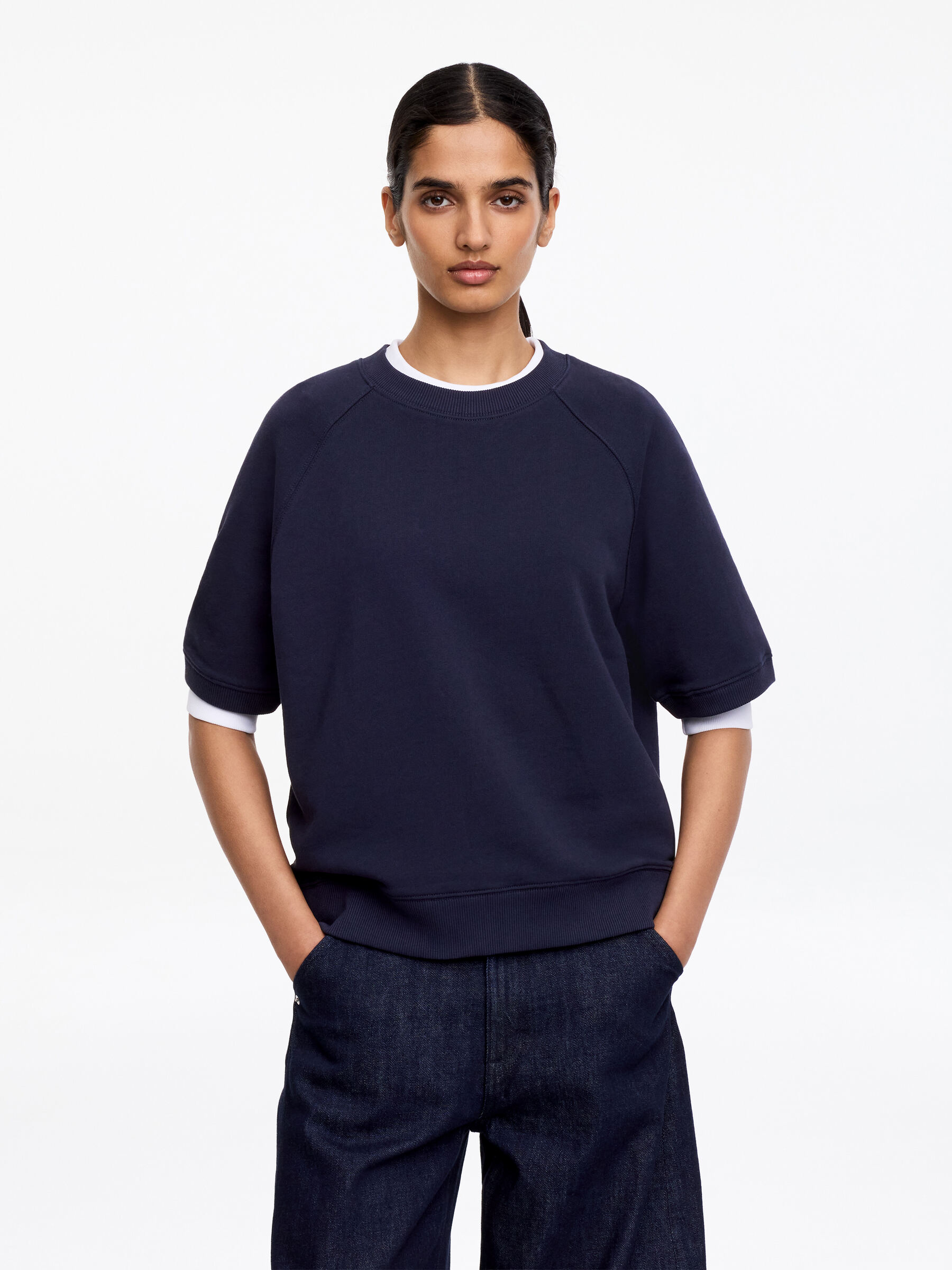 Bluza z tkaniny frotté-#0A041F-18618