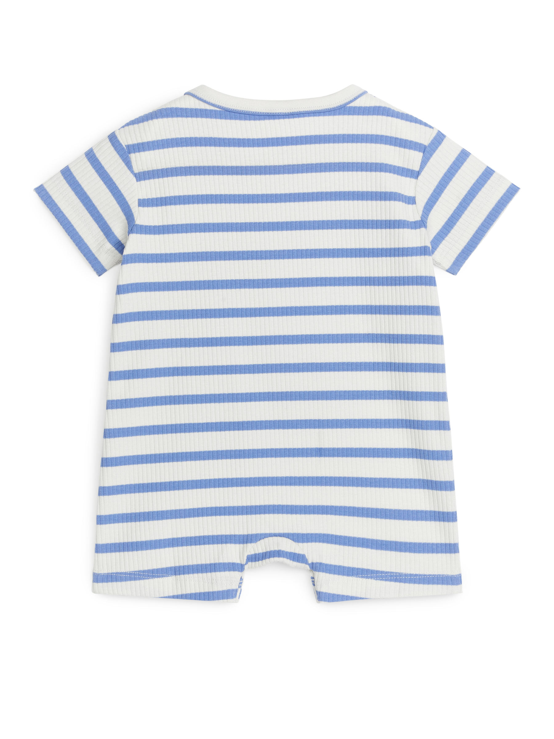 Kurzärmliger gerippter Jersey-Strampler - Weiß/Blau - Regular Fit - Kinder - StillMedia/DescriptiveStillLife - 3