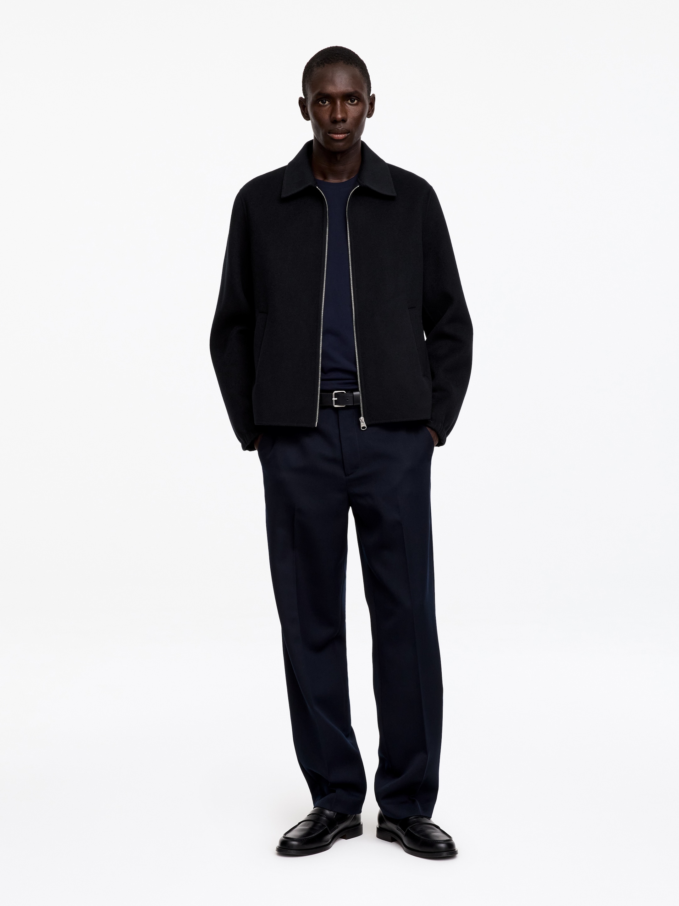 Wool Blend Doublé Jacket-Blue-20444