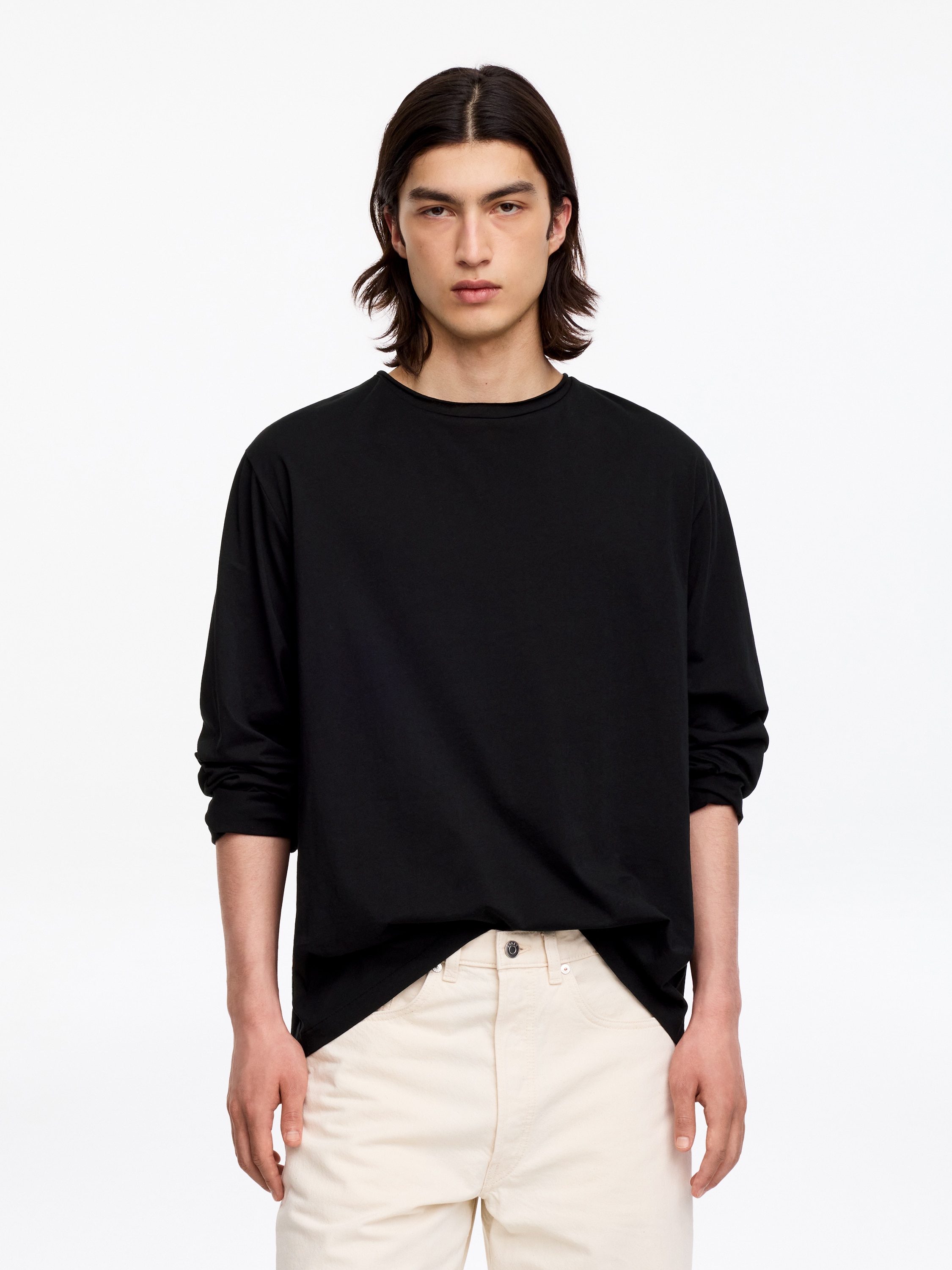 T-shirt met lange mouwen - Zwart/Taupe