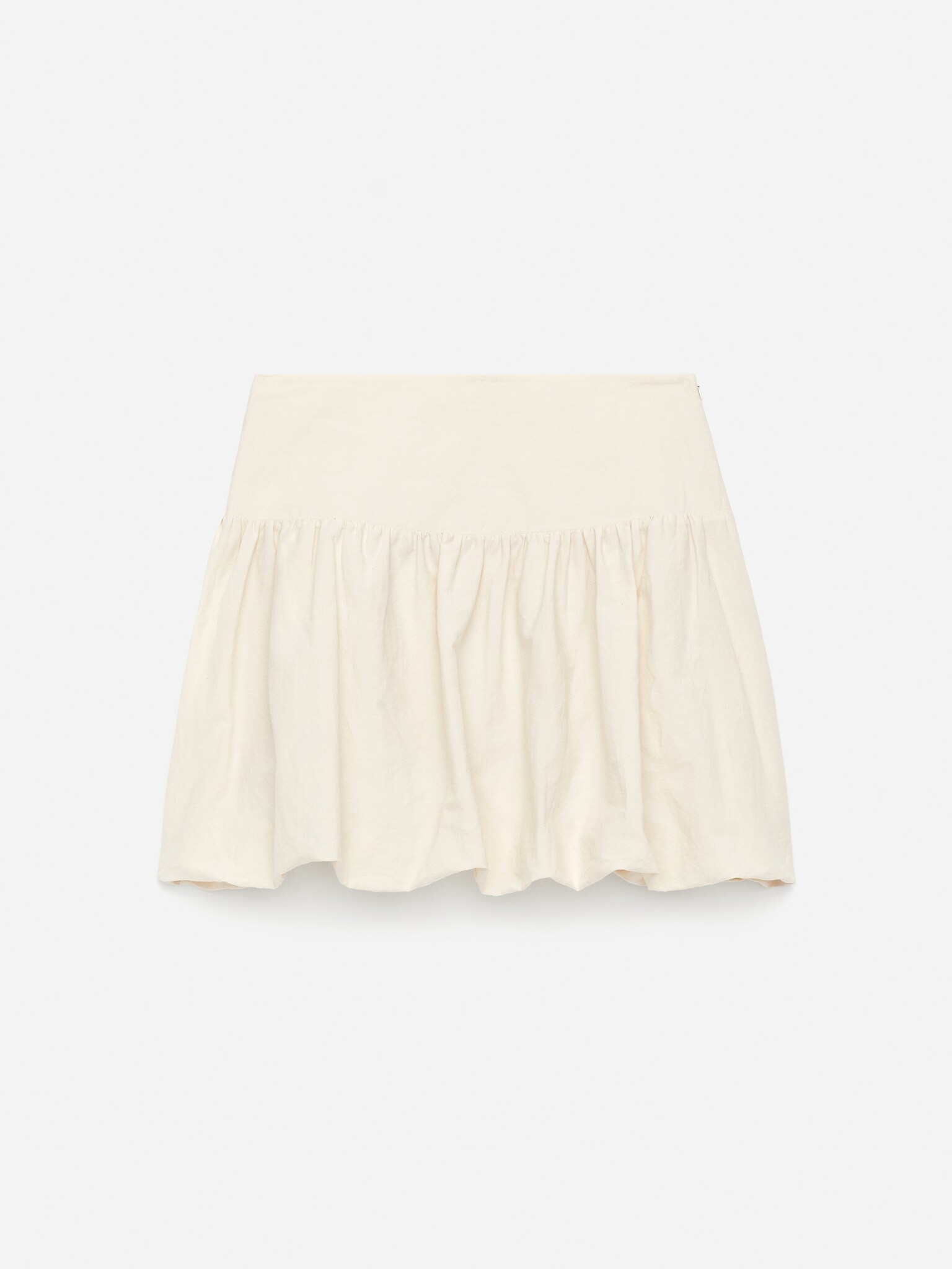 Fustă mini balon - Off White/Galben
