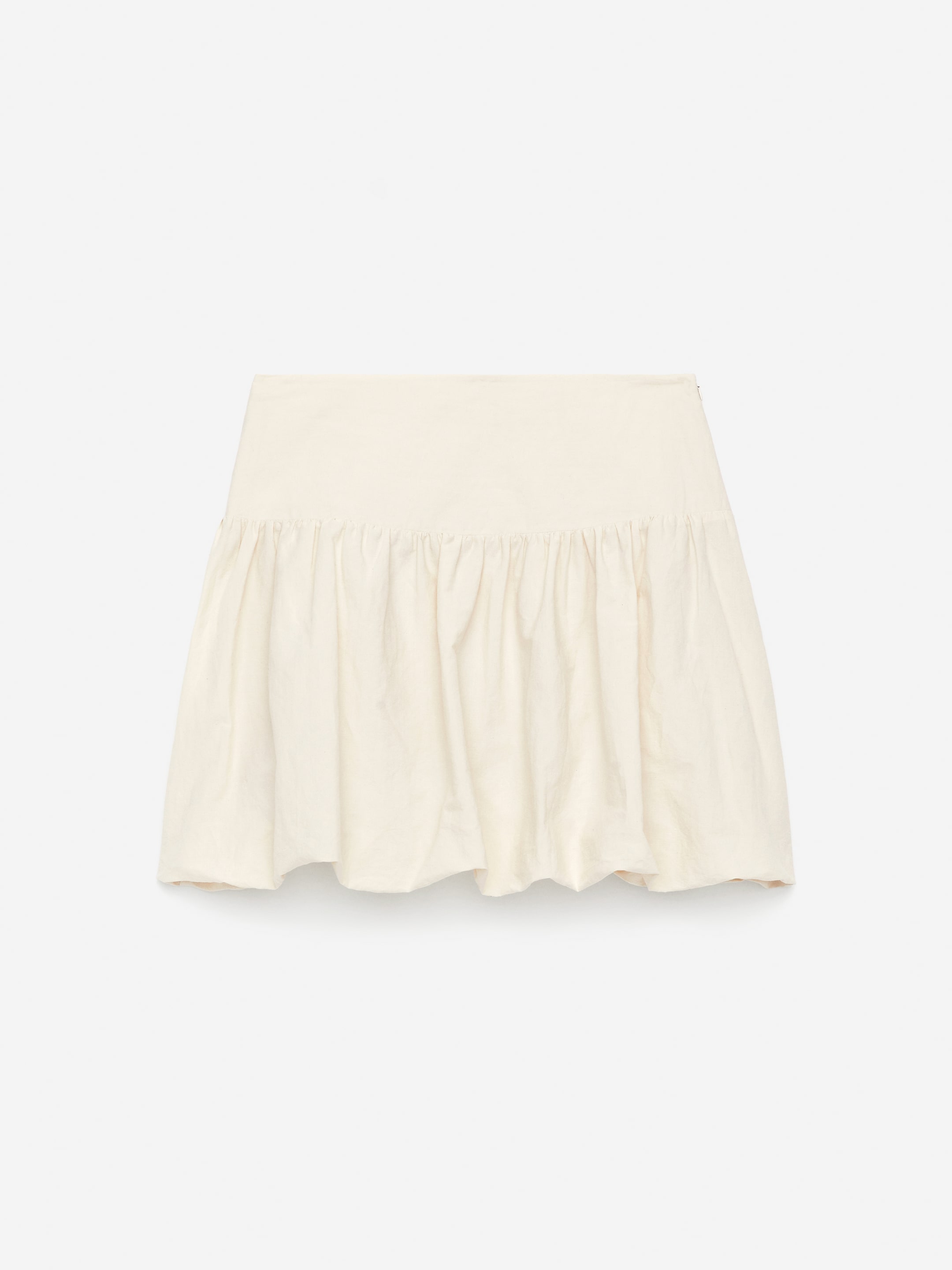Balloon Mini Skirt-#F4F3E9-15326
