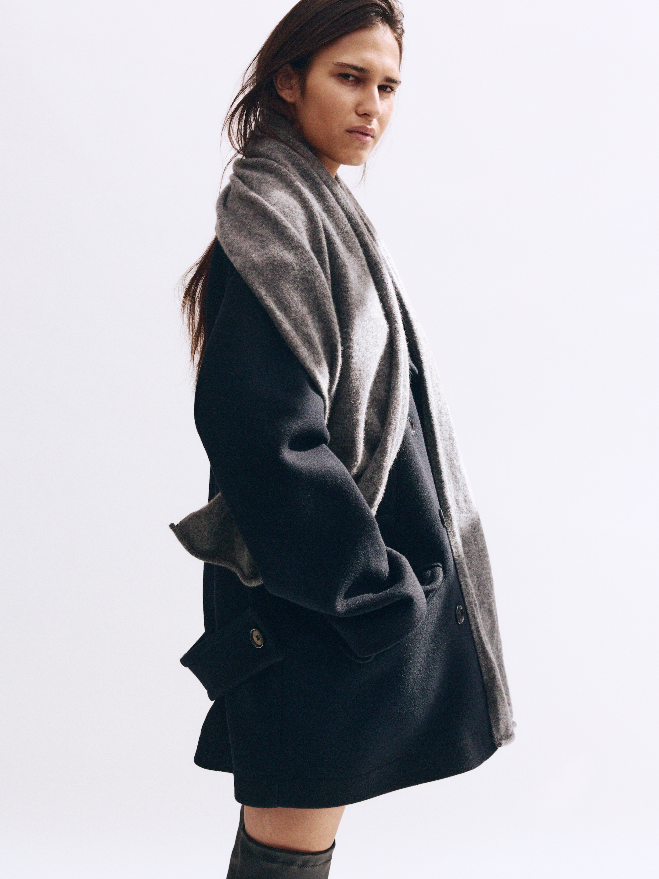 Wool-Blend Pea Coat - Dark Blue - Loose fit - women - StillMedia/Environmental - 1