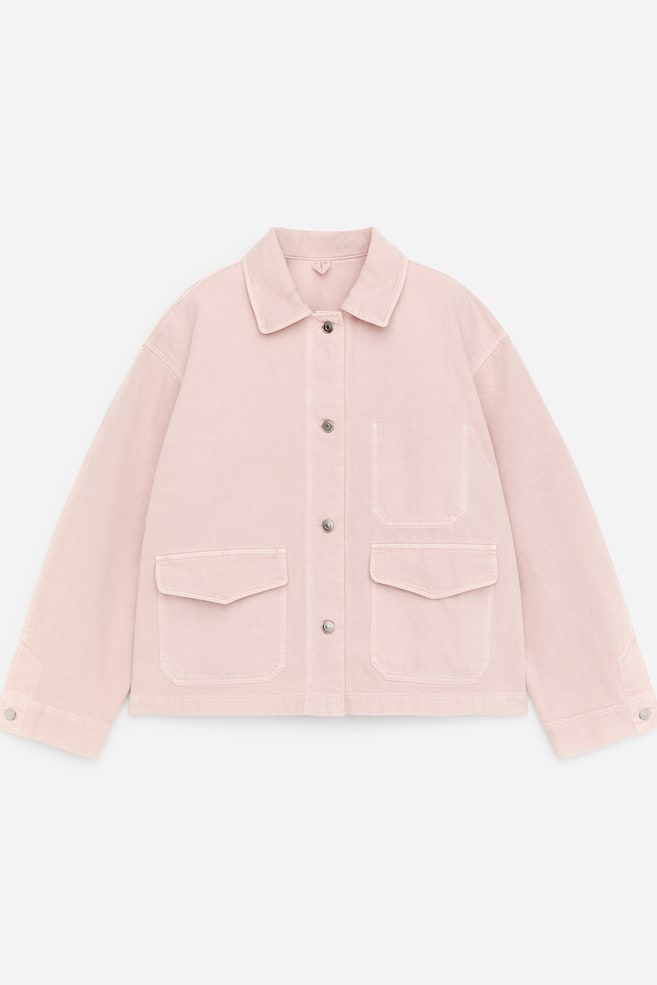 Kastiges Overshirt aus Denim - Rosa/Blau - 1