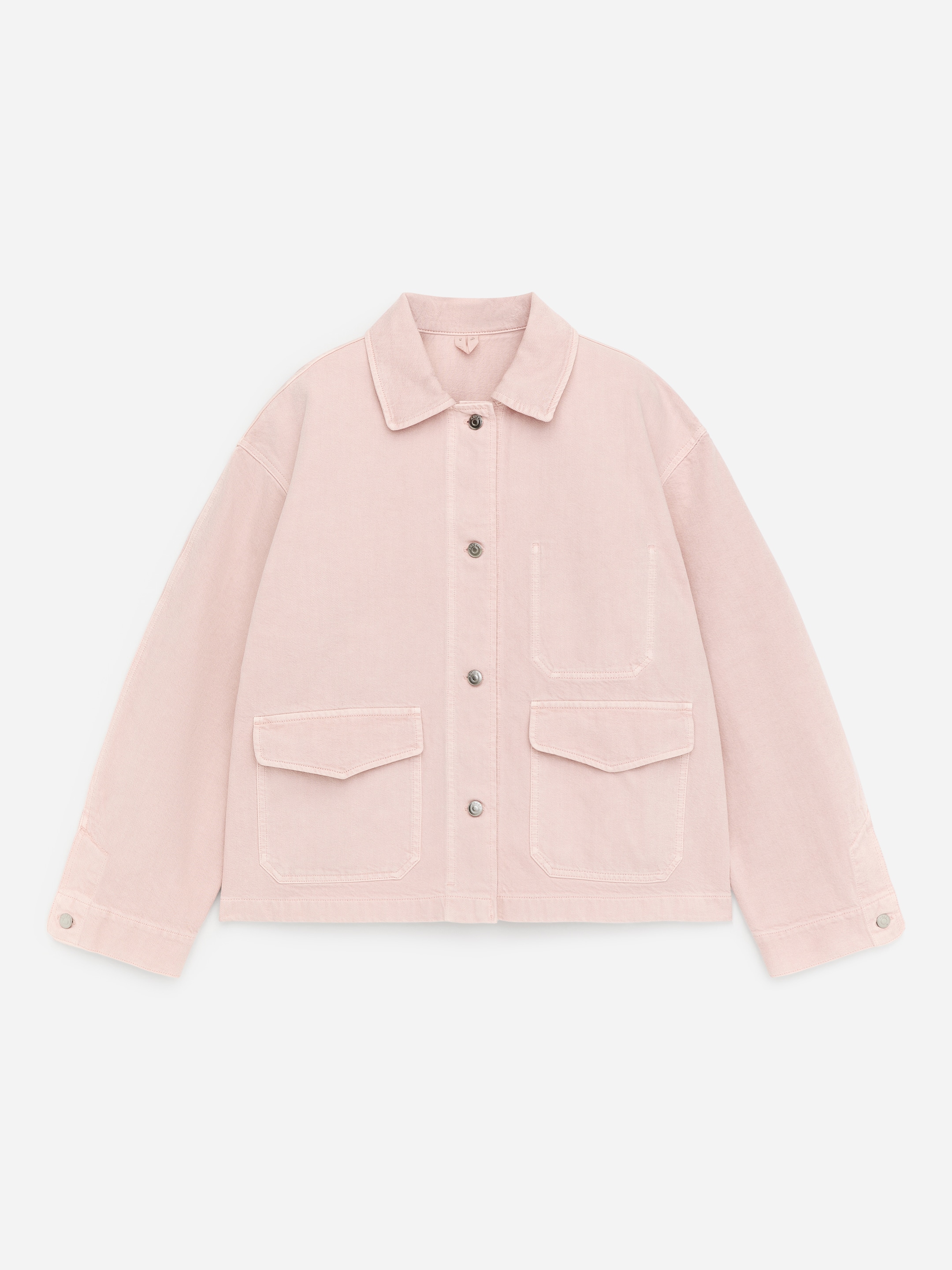 Sobrecamisa denim de corte cuadrado-#D6B8B9-18700