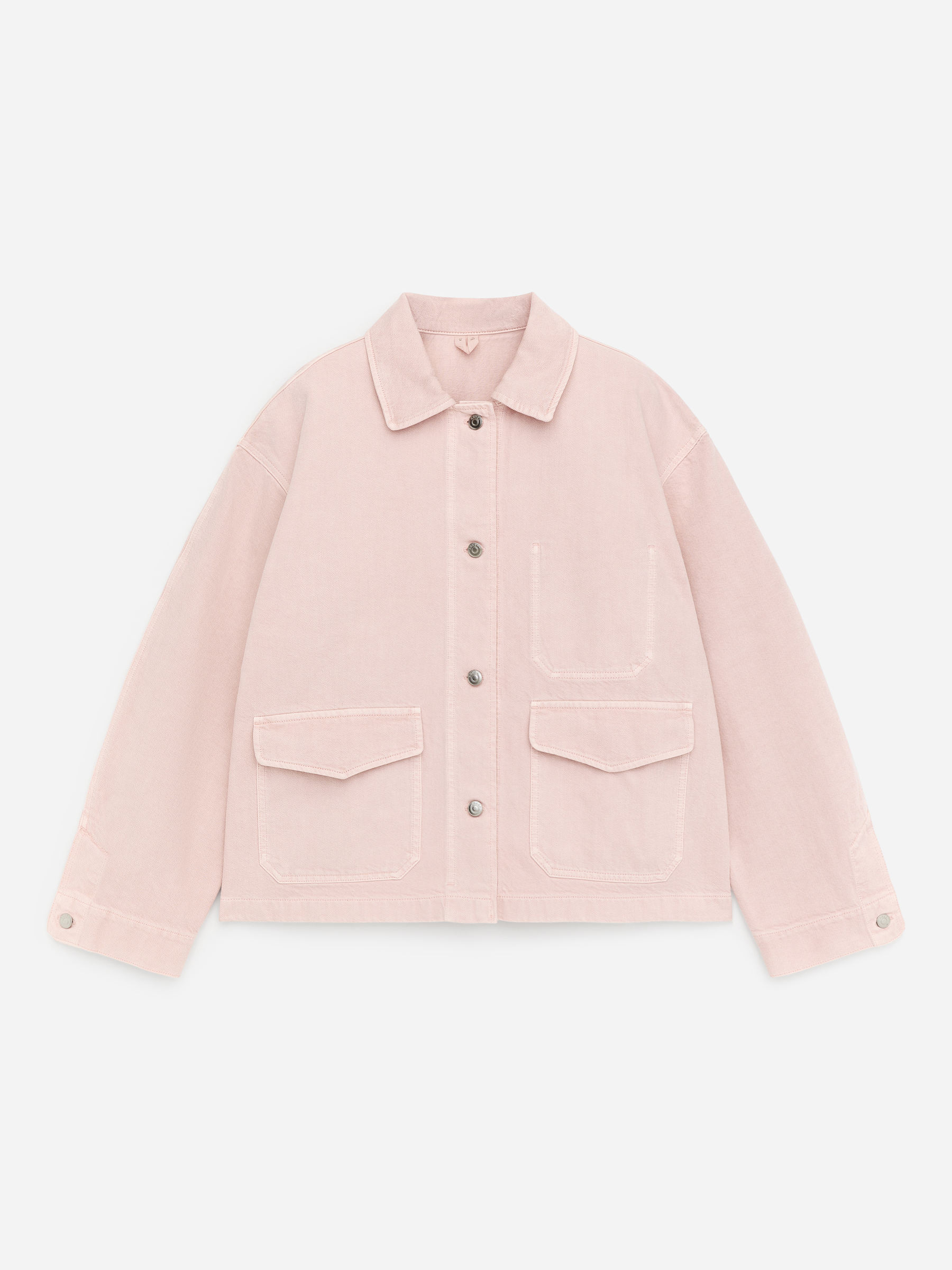 Pudełkowa koszula wierzchnia z denimu-#D6B8B9-18700