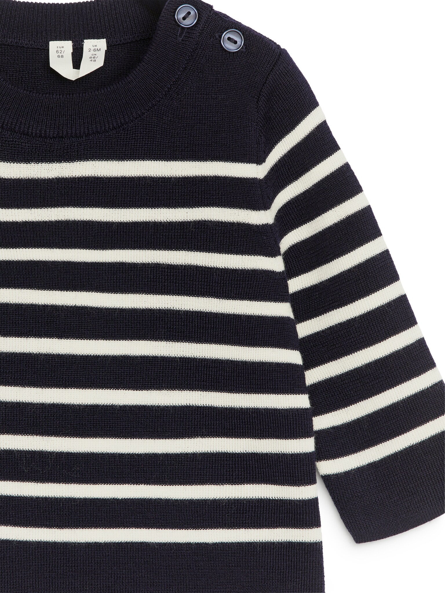 Wool Jumper - Dark Blue/Off White - 3