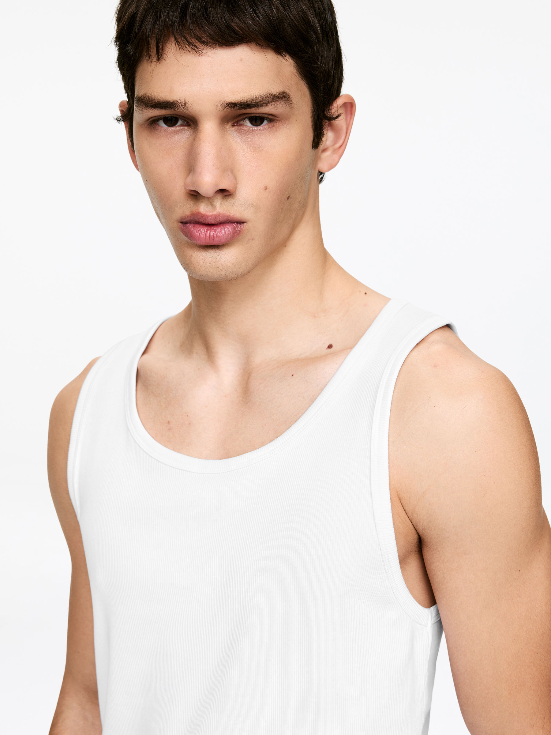 Geripptes Tanktop, 2er-Pack - Weiß - Regular Fit - Herren - StillMedia/Lookbook - 7