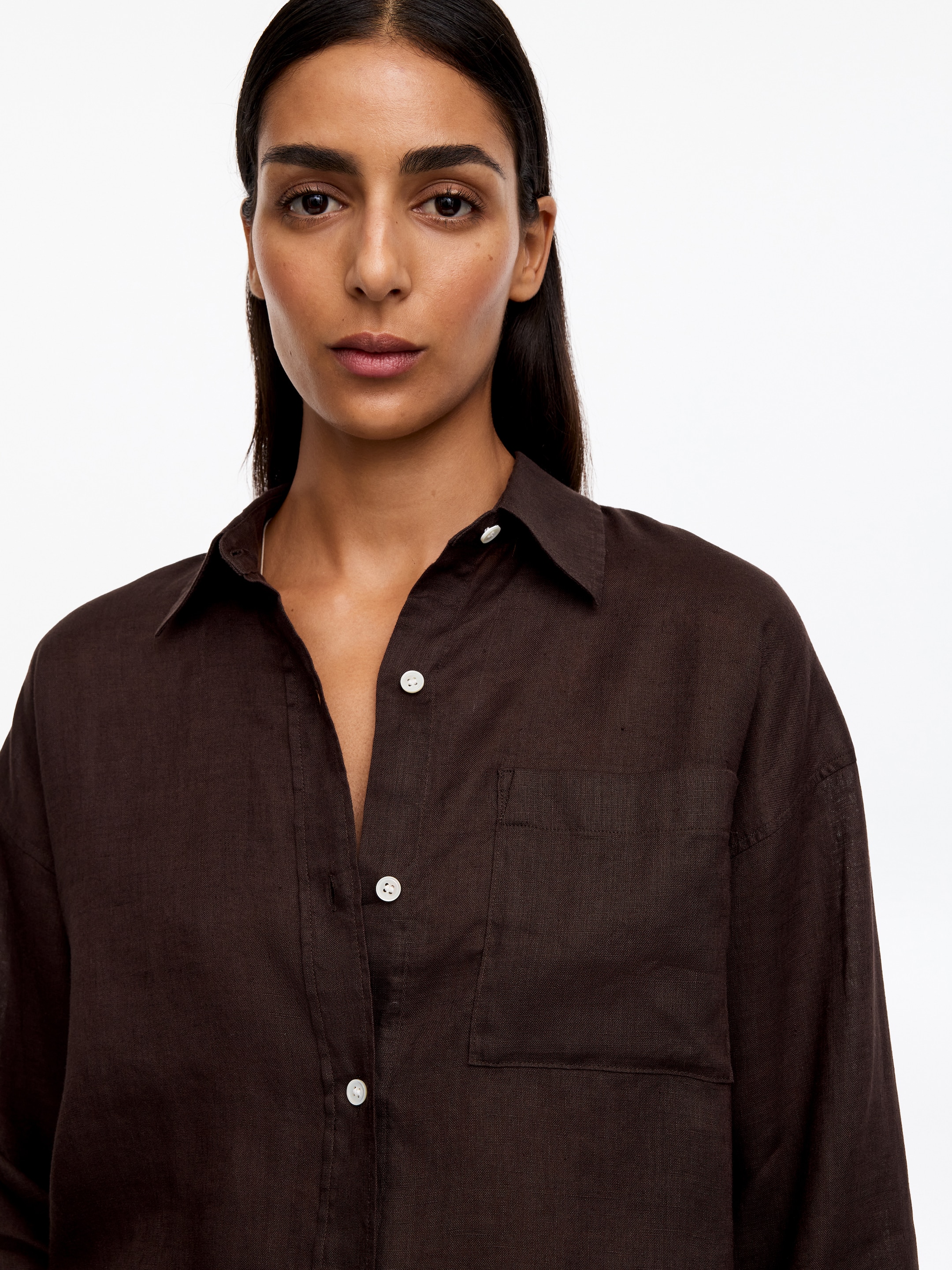 Linen Shirt - Brown - Regular fit - Women - StillMedia/Lookbook - 8