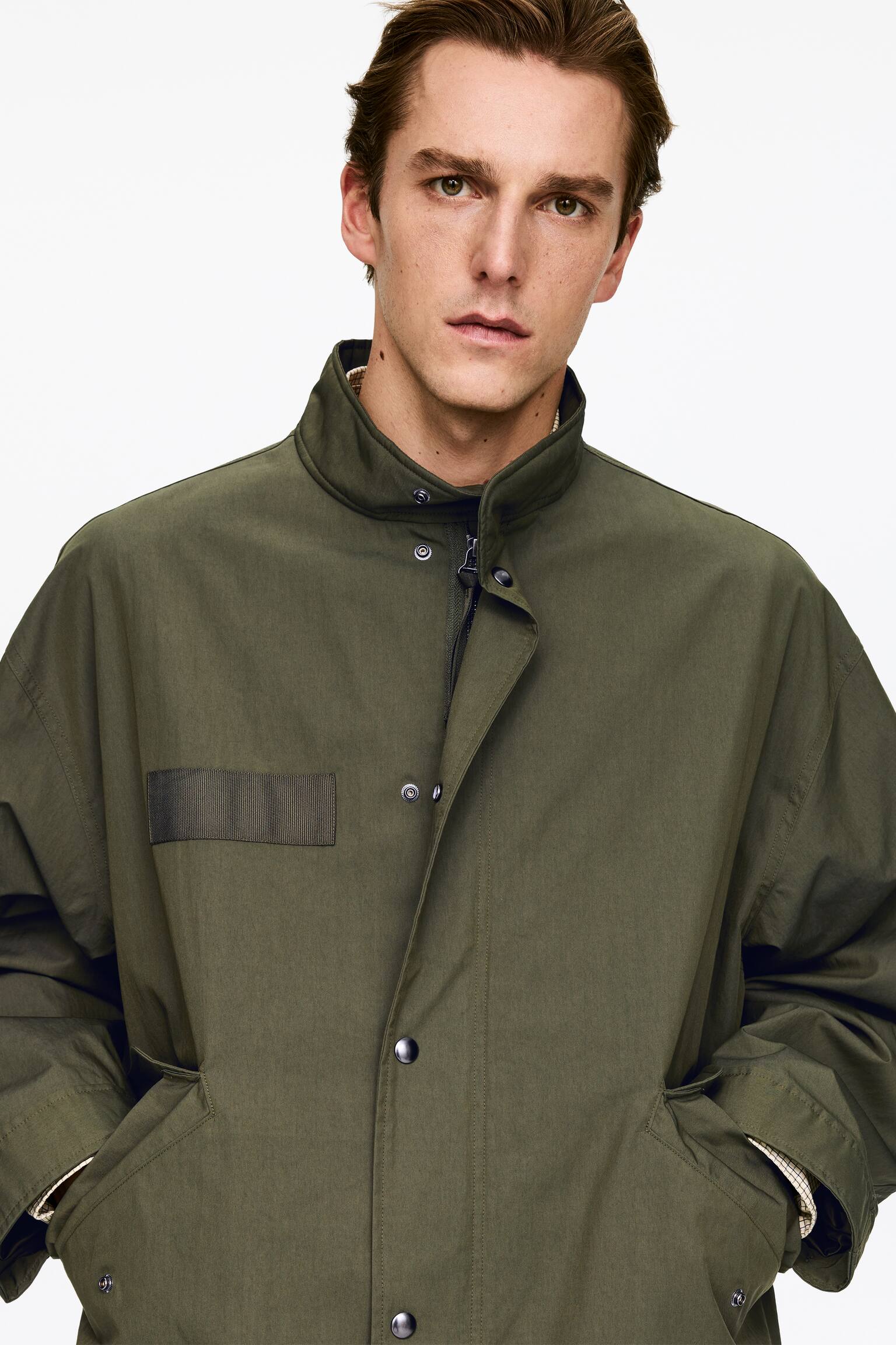 Parka van een katoenmix - Kakigroen - 10