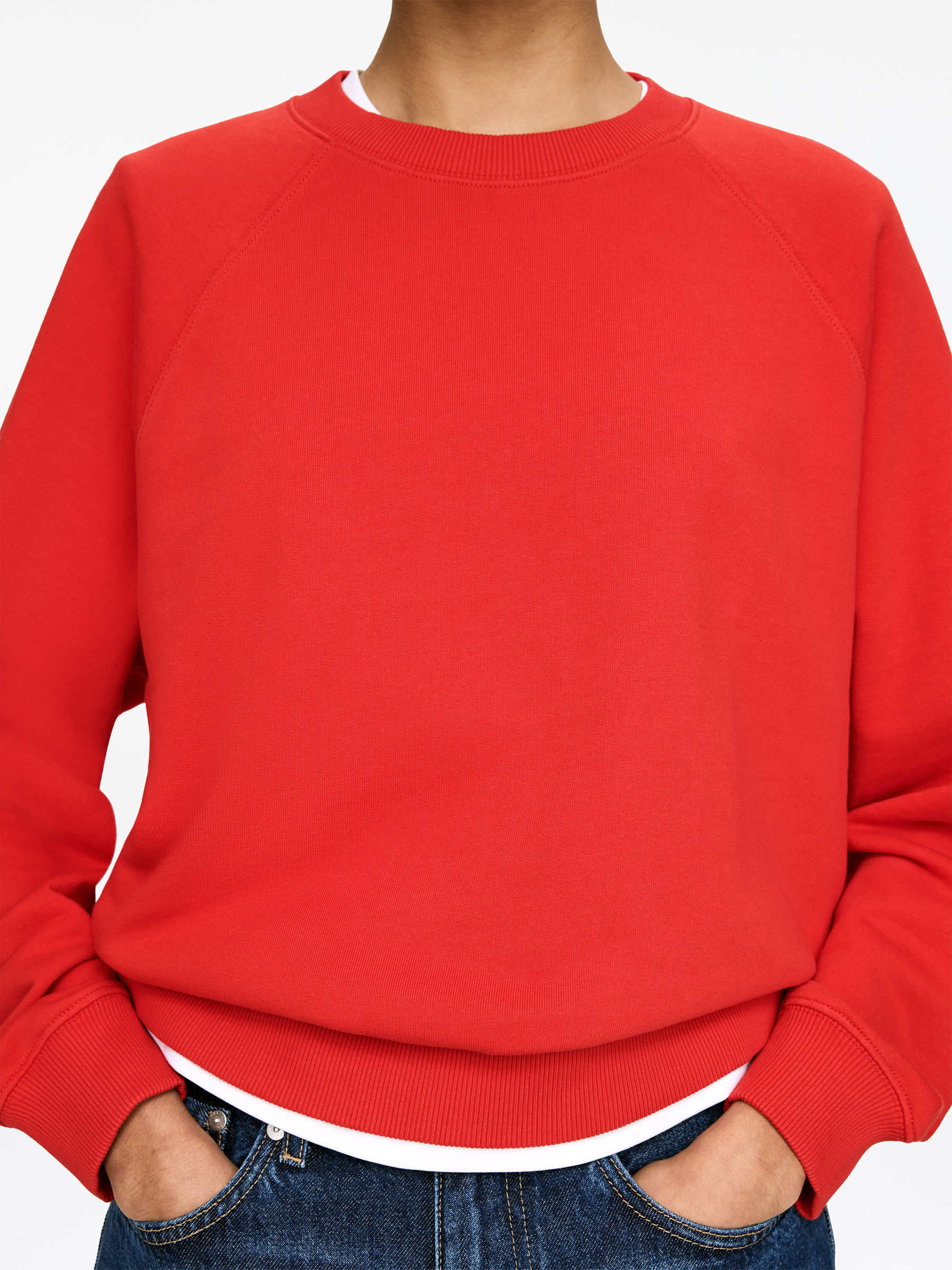 Terry Sweatshirt - Red - Regular fit - Women - StillMedia/Lookbook - 6
