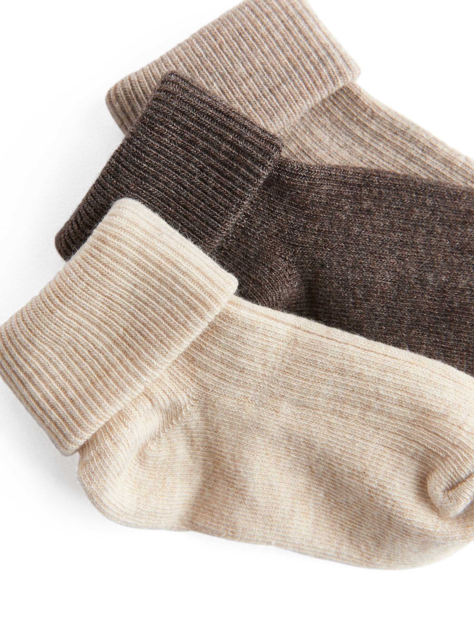 Gerippte Socken, 3er-Pack - Cremeweiß/Beige/Braun - Kinder - StillMedia/DescriptiveDetail - 1