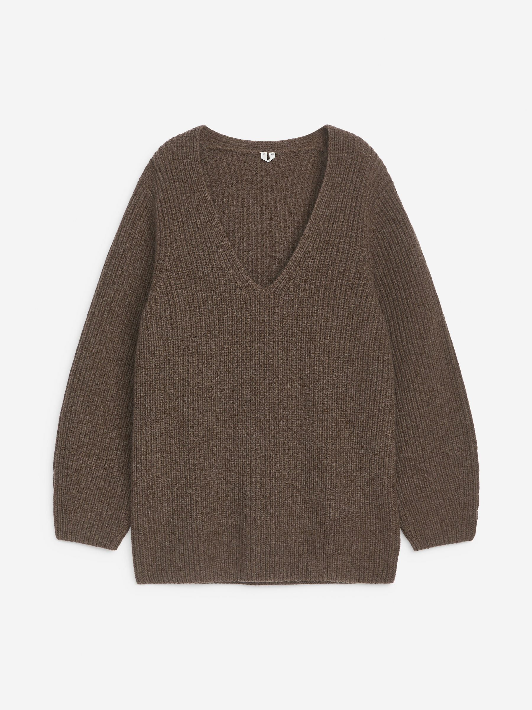 U-ringad ulltröja-#7B7164-13228