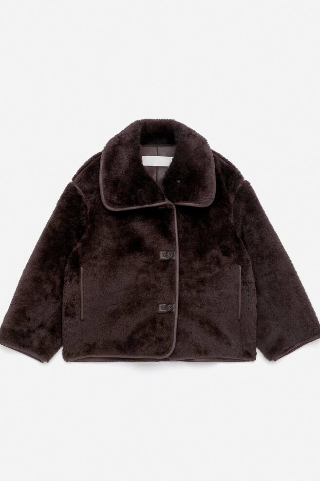 Veste courte en molleton - Marron - 1