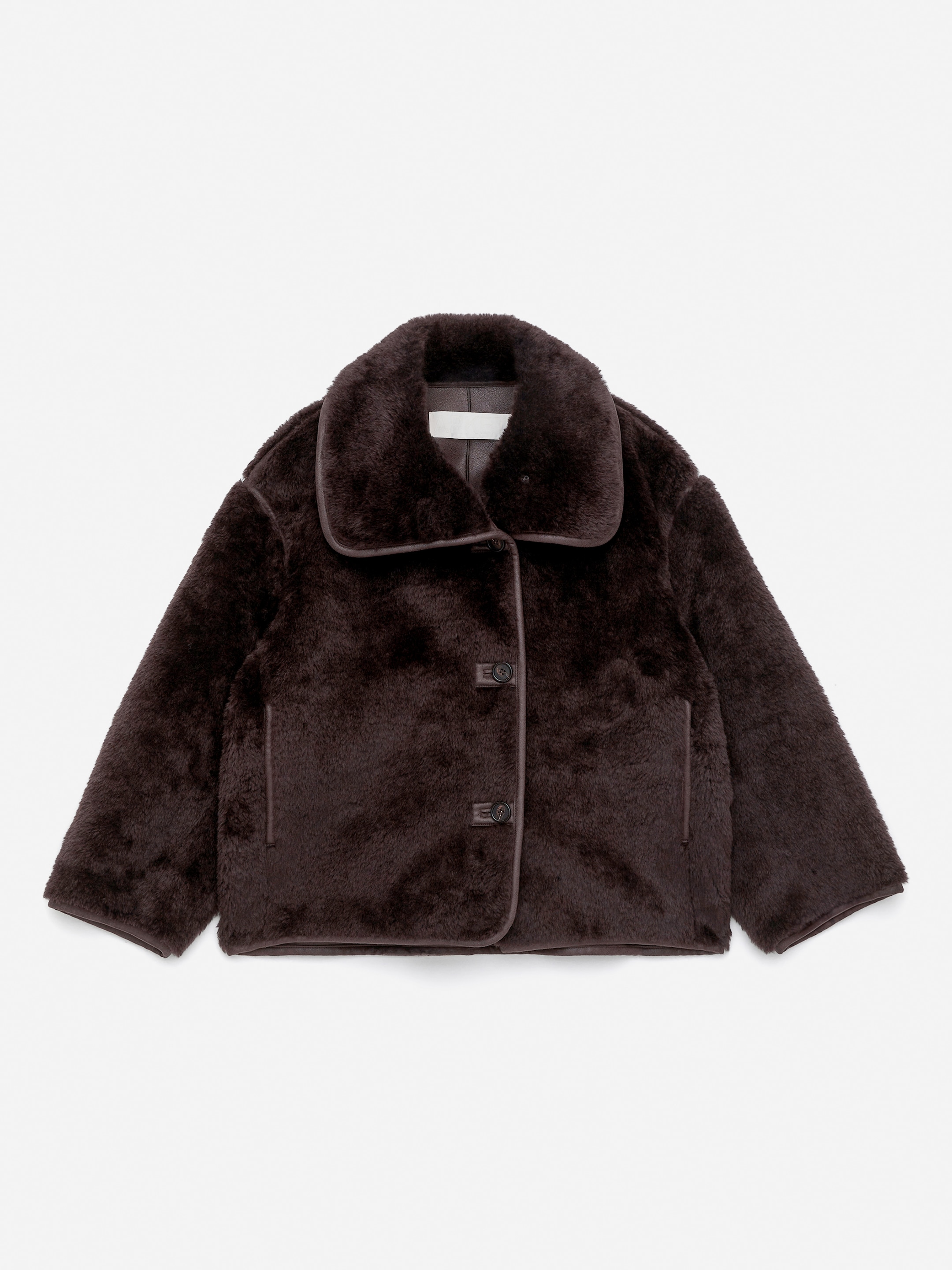 Short Pile Jacket-Brown-16494