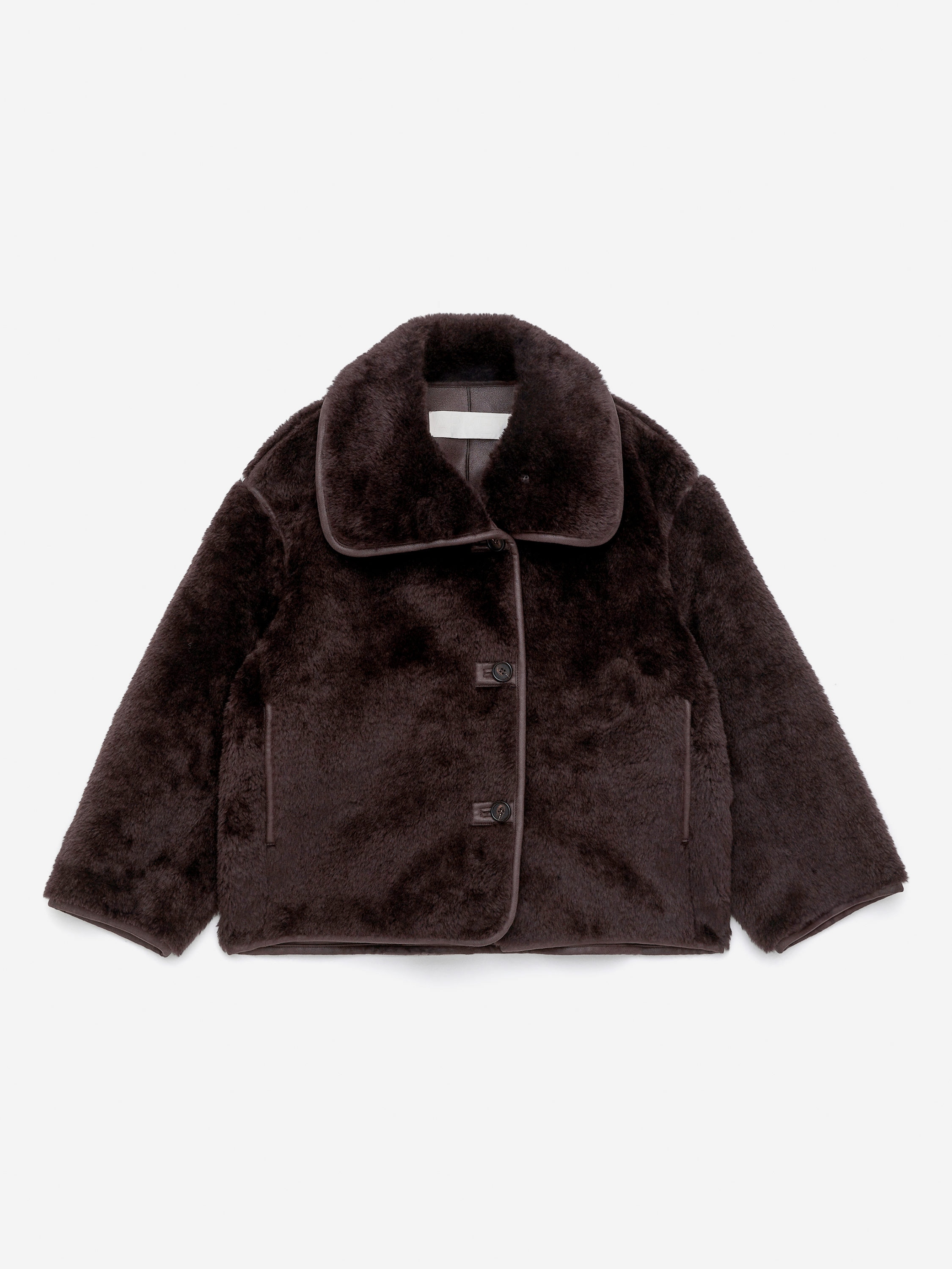 Short Pile Jacket-#3F3838-16494