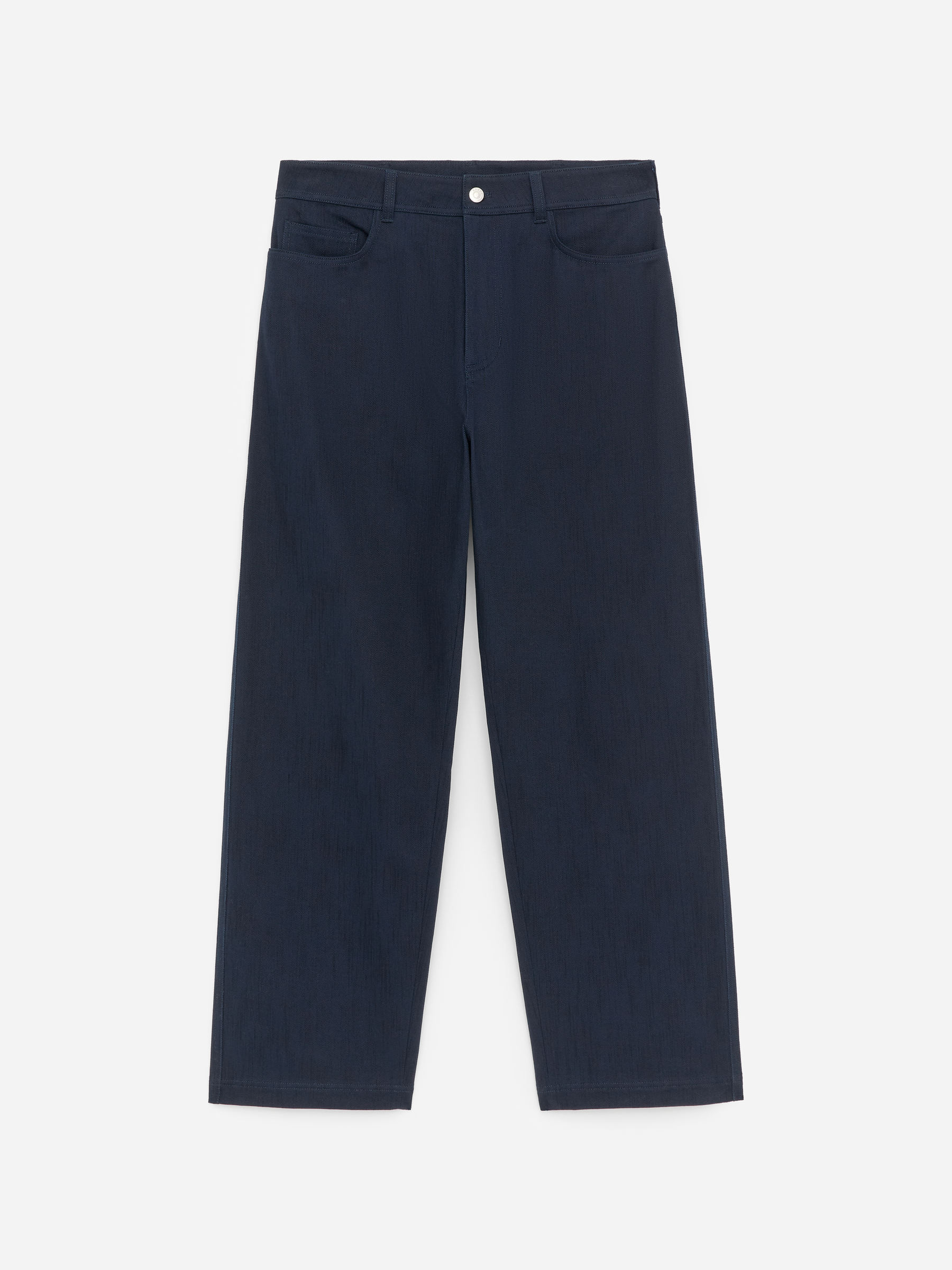 Relaxed Cotton Twill Trousers - Dark Blue - Relaxed fit - Women - StillMedia/DescriptiveStillLife - 1
