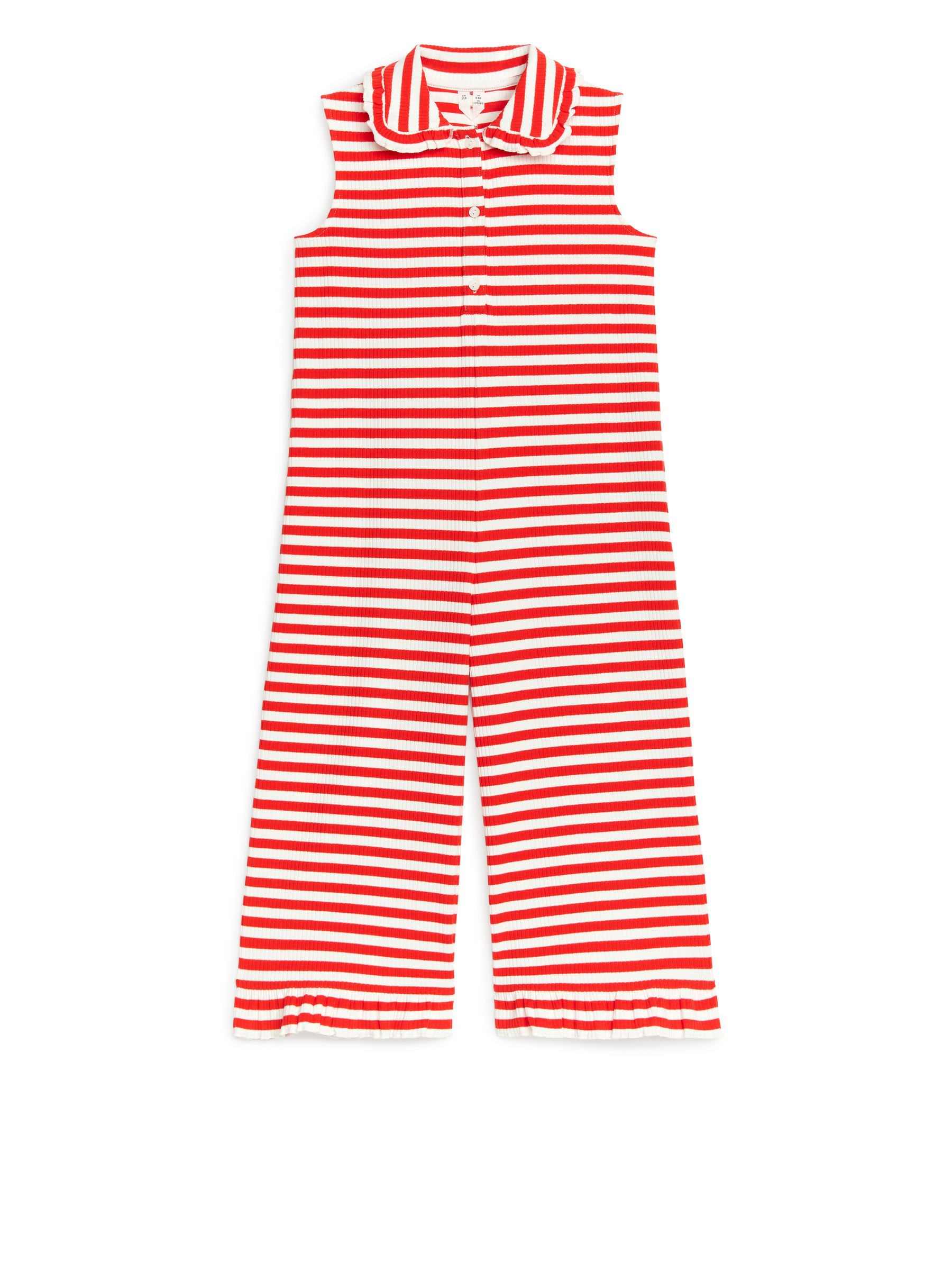 Jumpsuit mit gerüschtem Kragen - Weiß/Rot - Regular Fit - Children - StillMedia/DescriptiveStillLife - 1