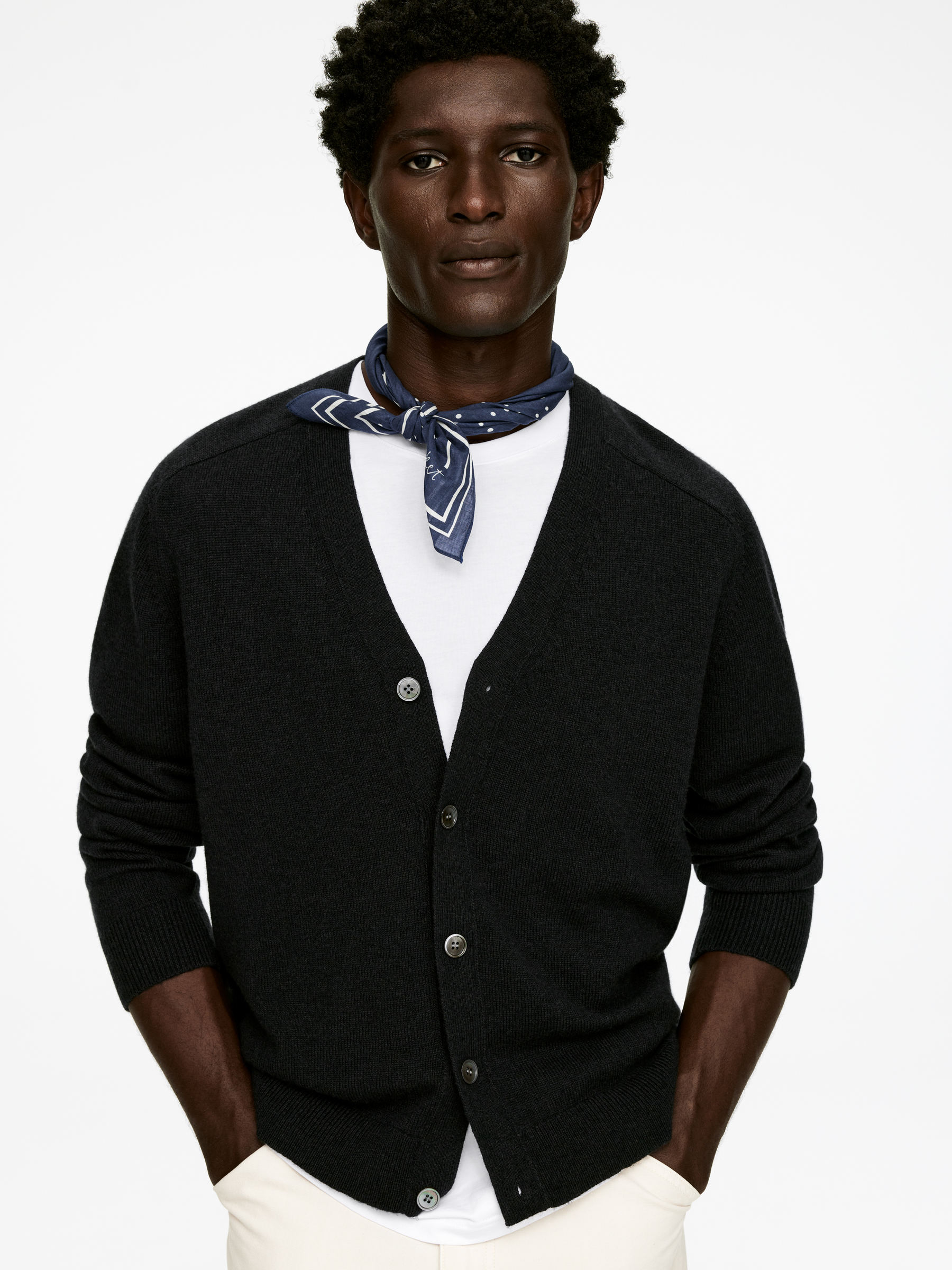 Cotton Bandana - Dark Blue/Off White - Men - StillMedia/Lookbook - 7