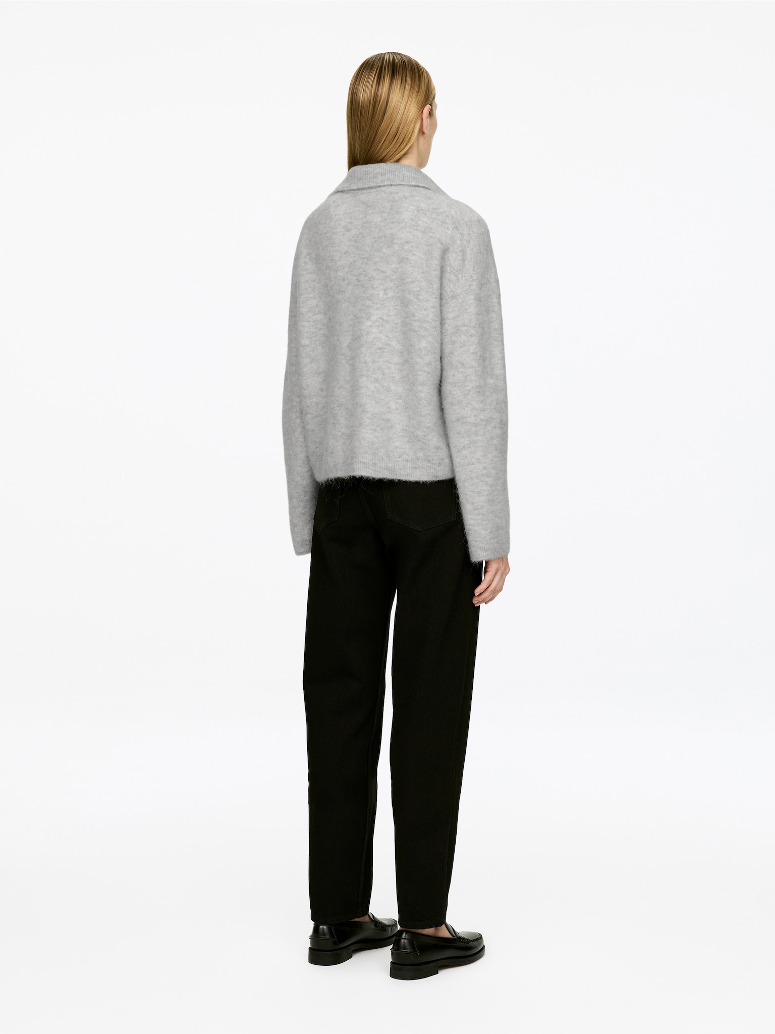 Pull en mélange de laine et d'alpaga - Gris chiné/Marron/Bleu - 3
