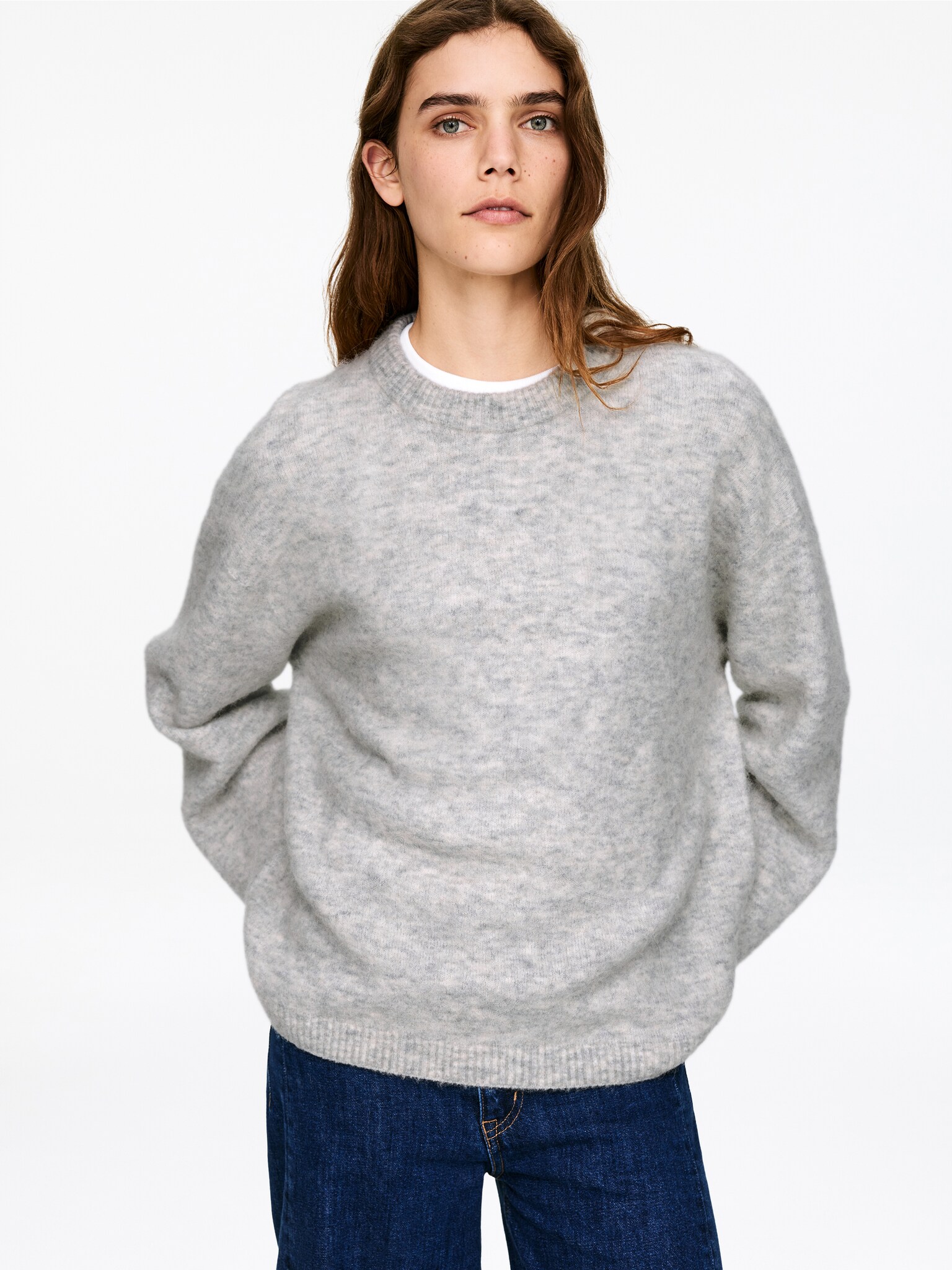 Pullover aus Alpakawolle und Wolle - Hellgrau/Türkis/Cremeweiß/Schwarz/Altrosa/Dunkles Burgunderrot/Beige/Lila - 3