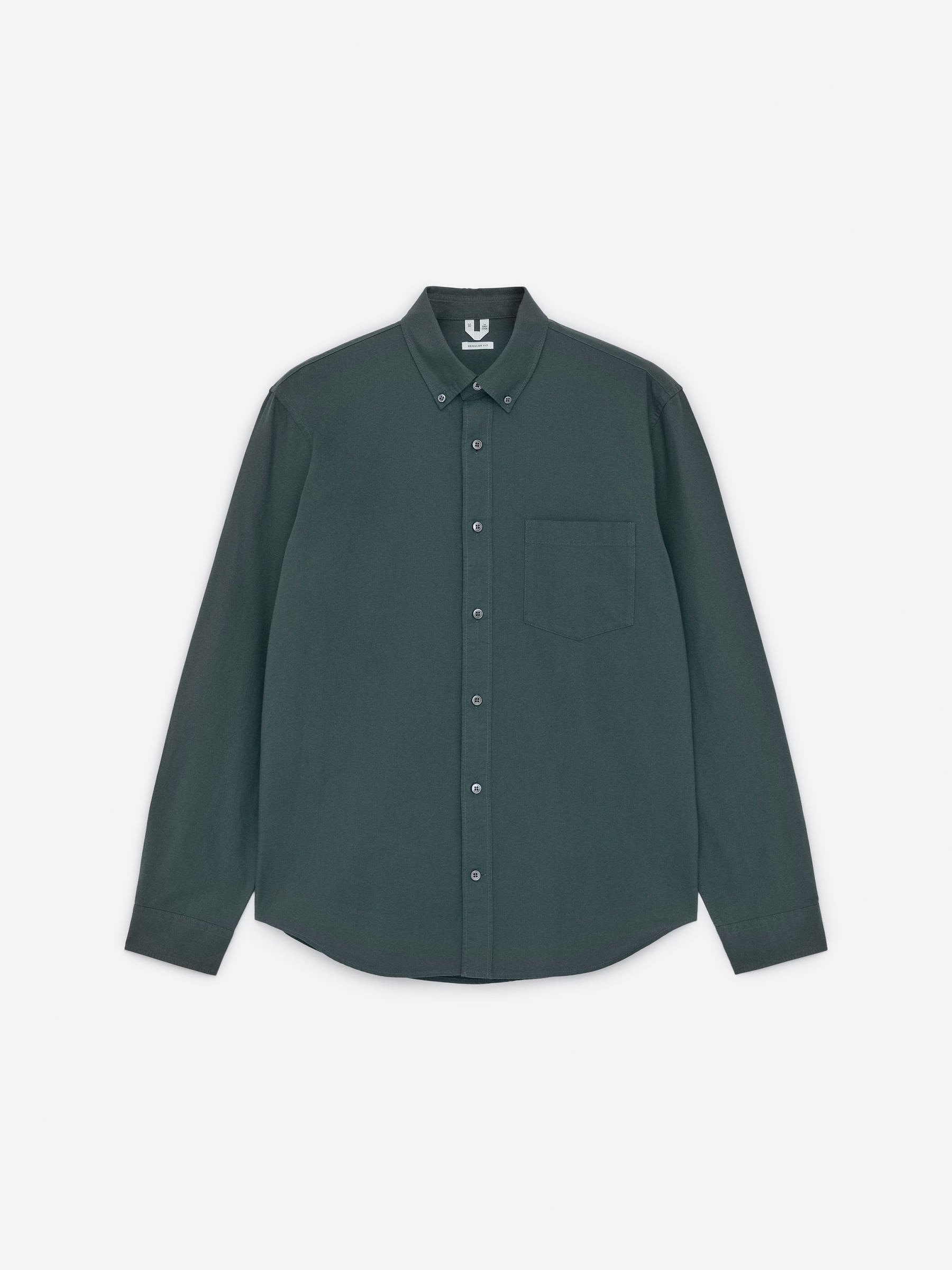 Oxford Shirt-#5A6466-14375