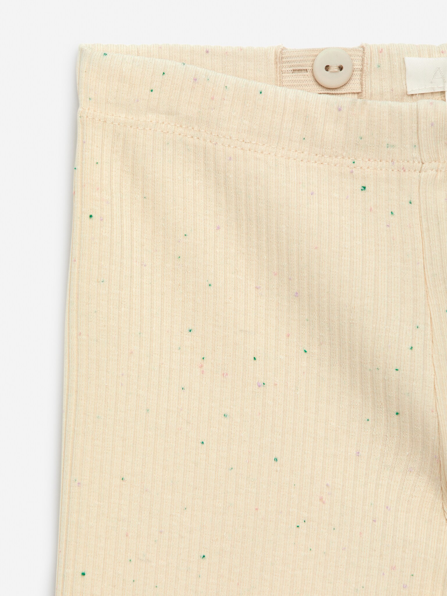 Flared Rib Leggings - Off White/Black/Grey Melange - 3