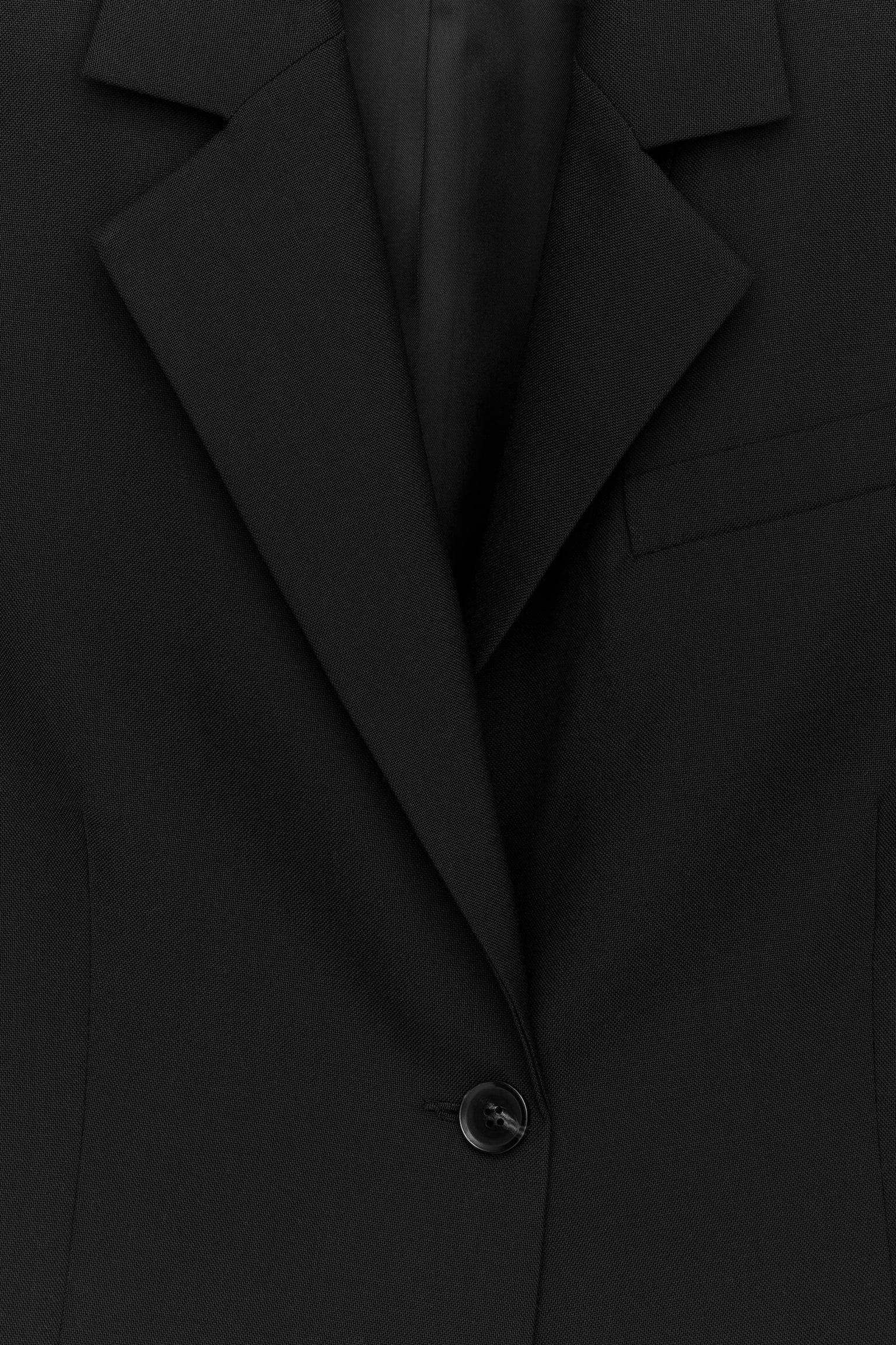 Krótka wełniana marynarka - Czarny - 7