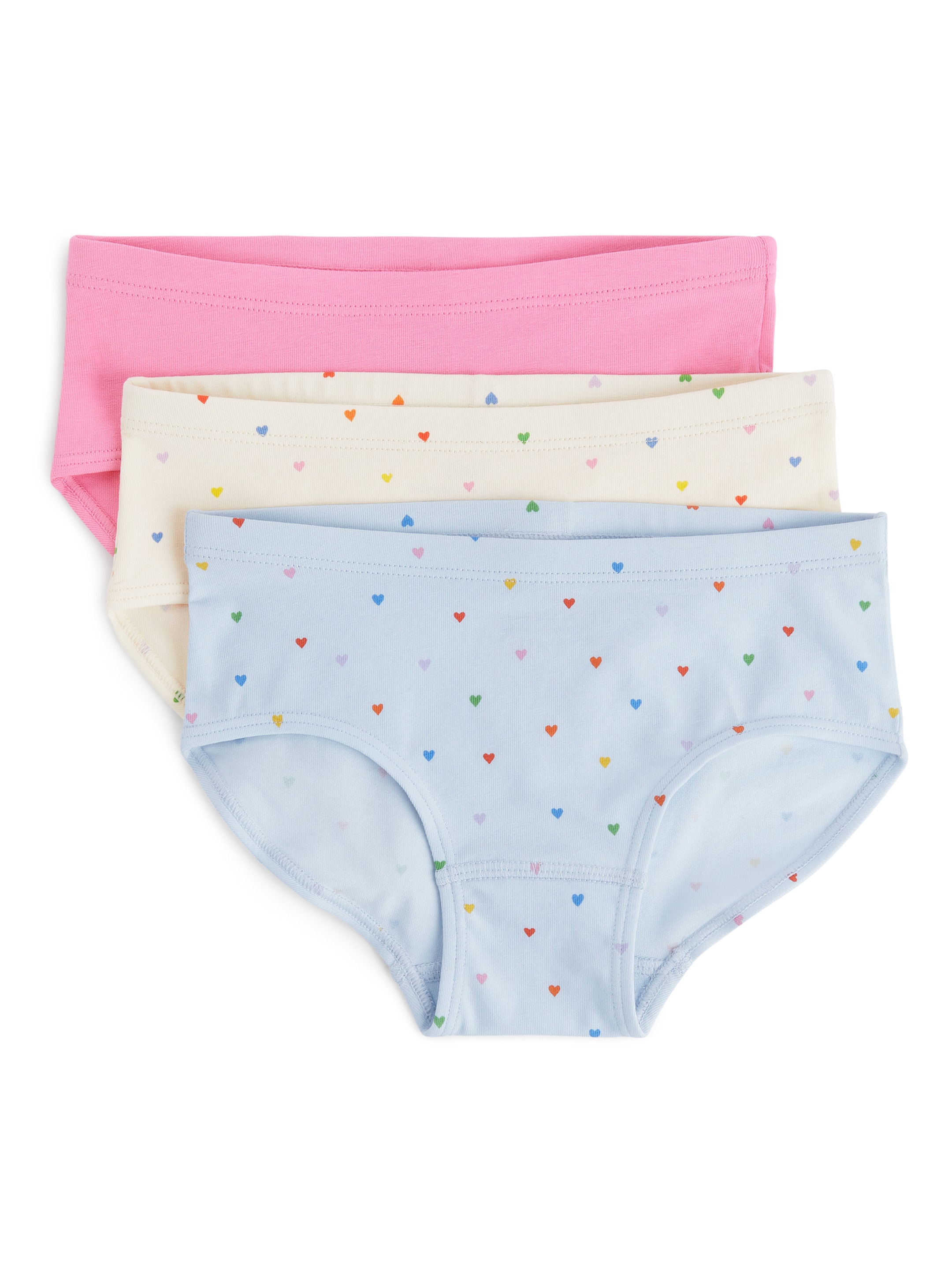 Trosor i bomullstrikå, 3-pack - Blå/hjärttryck - Regular fit - Children - StillMedia/DescriptiveStillLife - 2