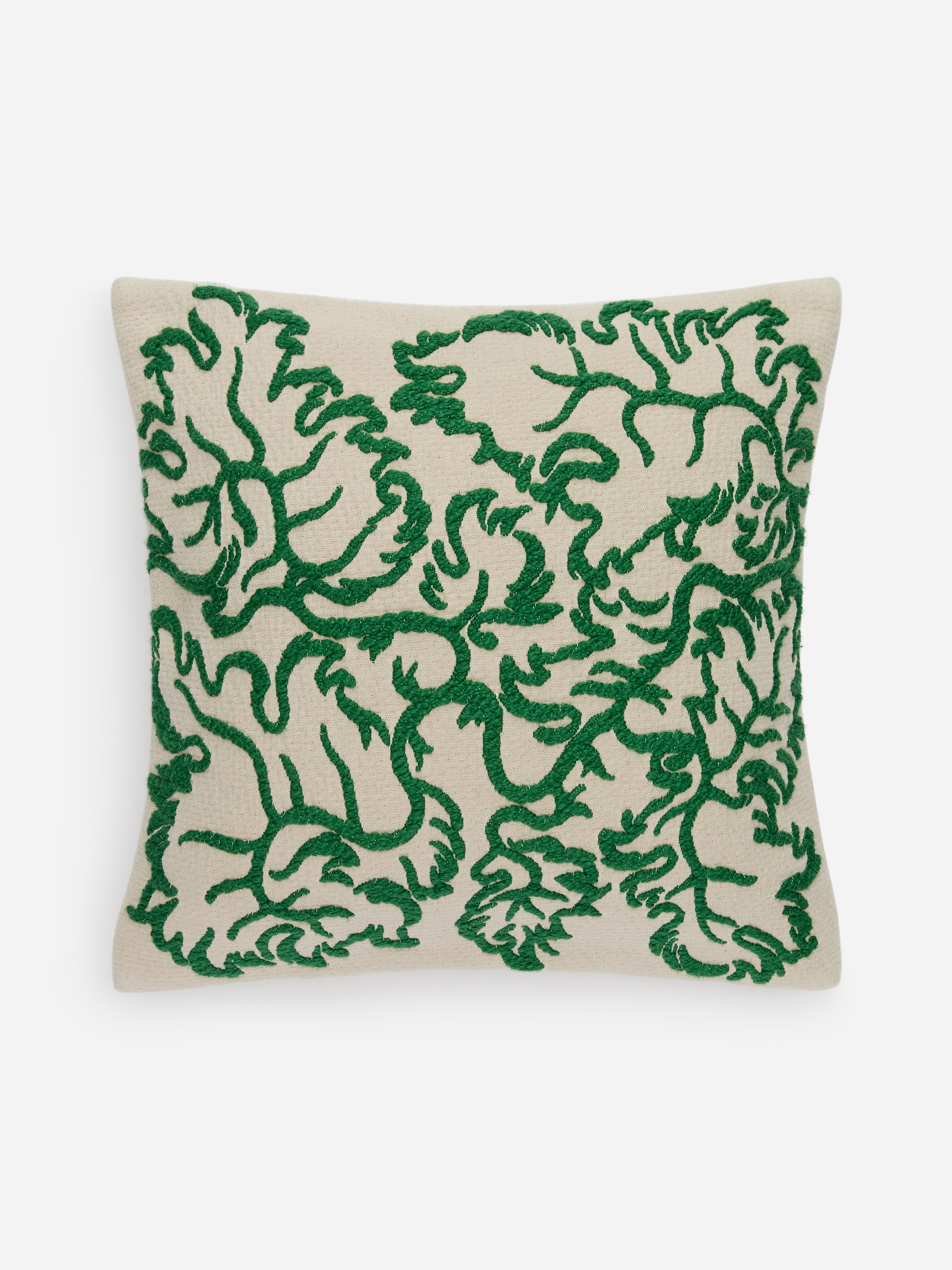 Kuddfodral i bomull, 50x50cm - Grön/beige - Homeware - StillMedia/DescriptiveStillLife - 2