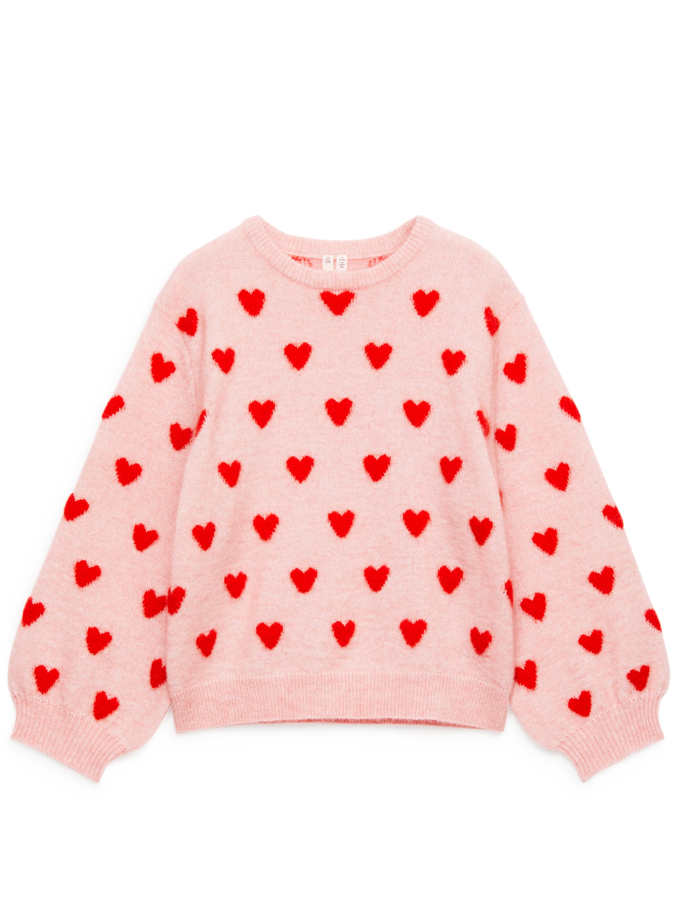 Intarsia Knit Jumper – Pink/Hearts – Children – ARKET NL