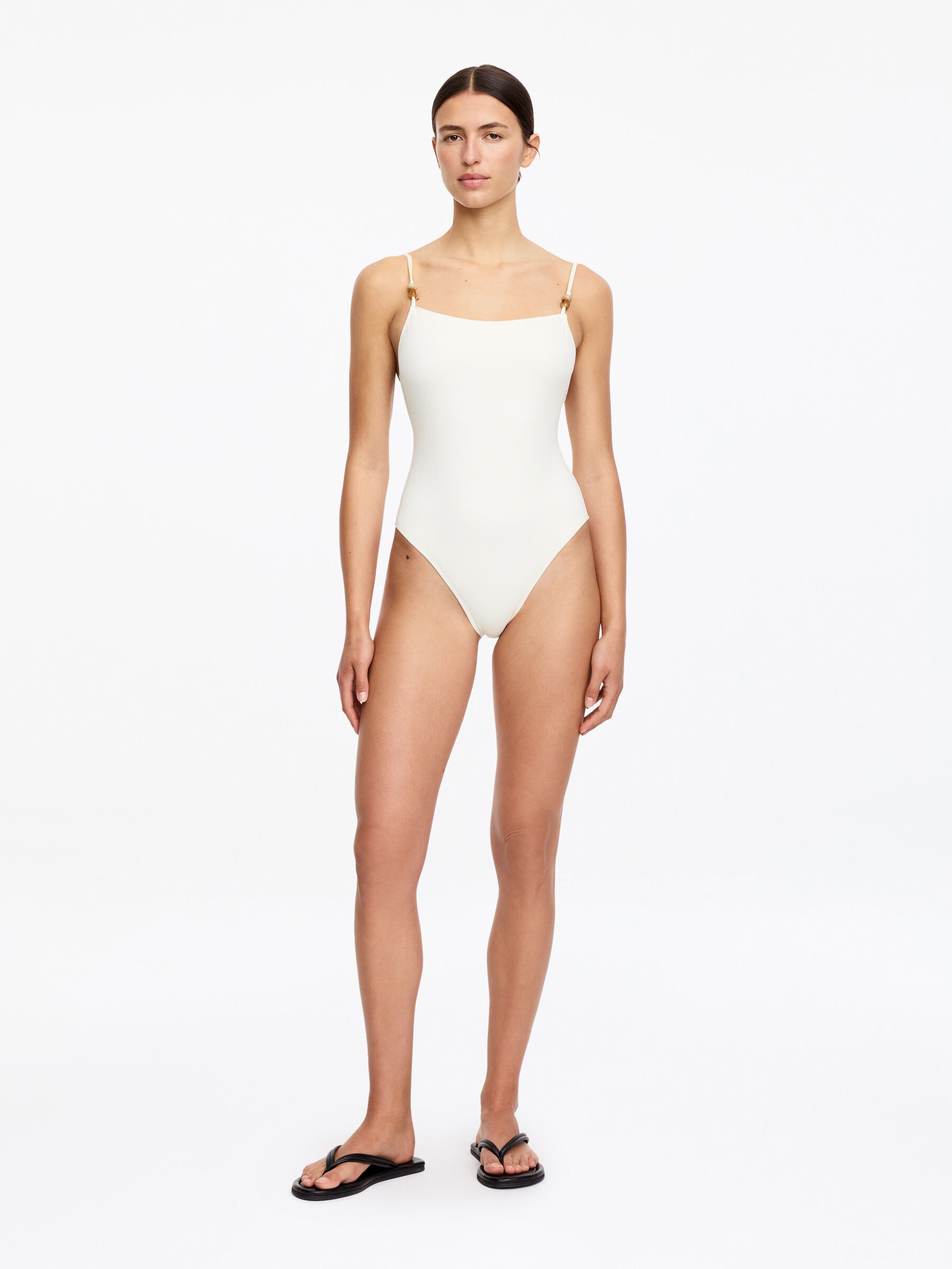 Baddräkt med pärlor - Off-white - Women - StillMedia/Lookbook - 5