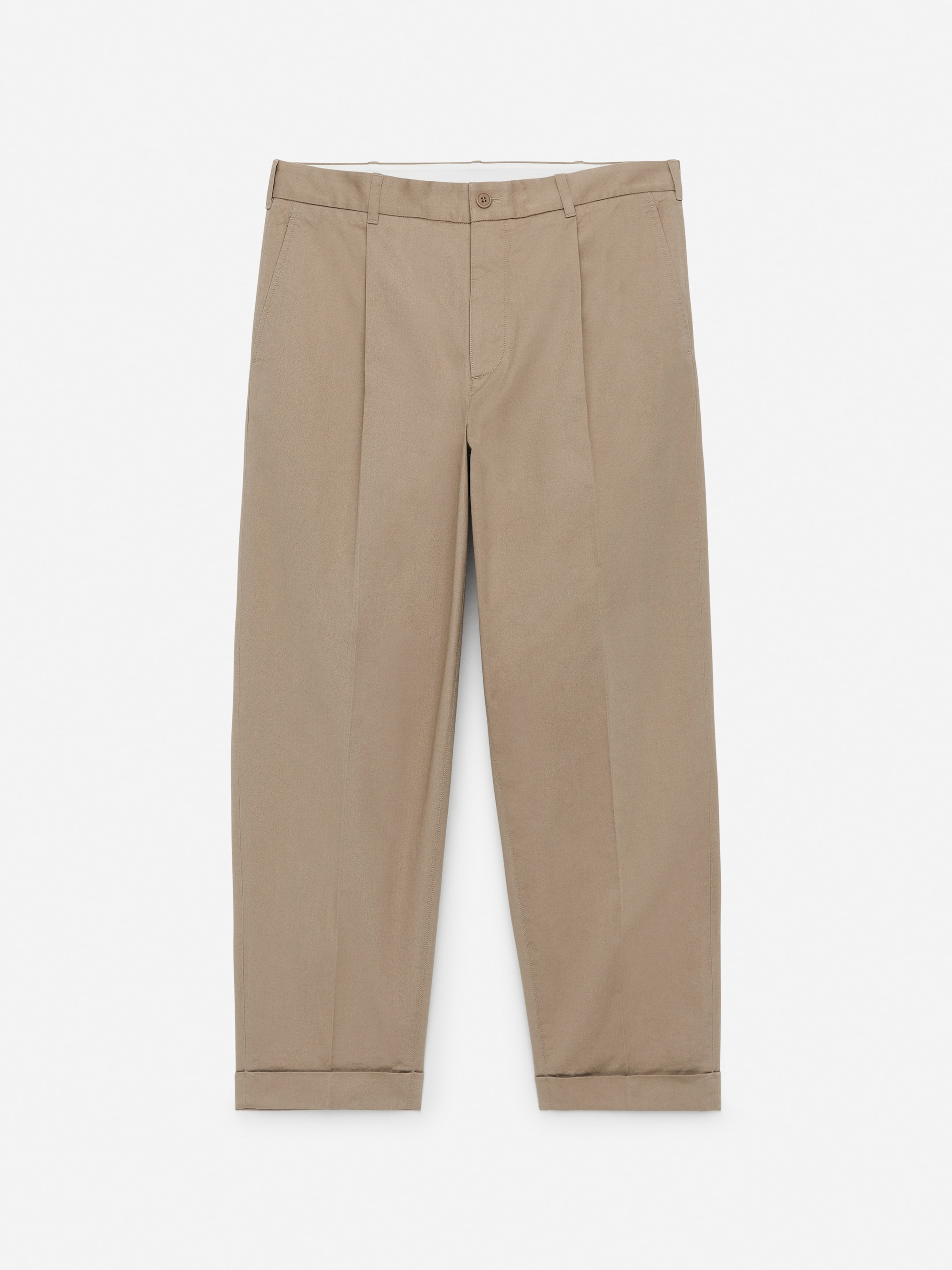 Fold-Up Cotton Trousers - Beige - Regular fit - Men - StillMedia/DescriptiveStillLife - 2
