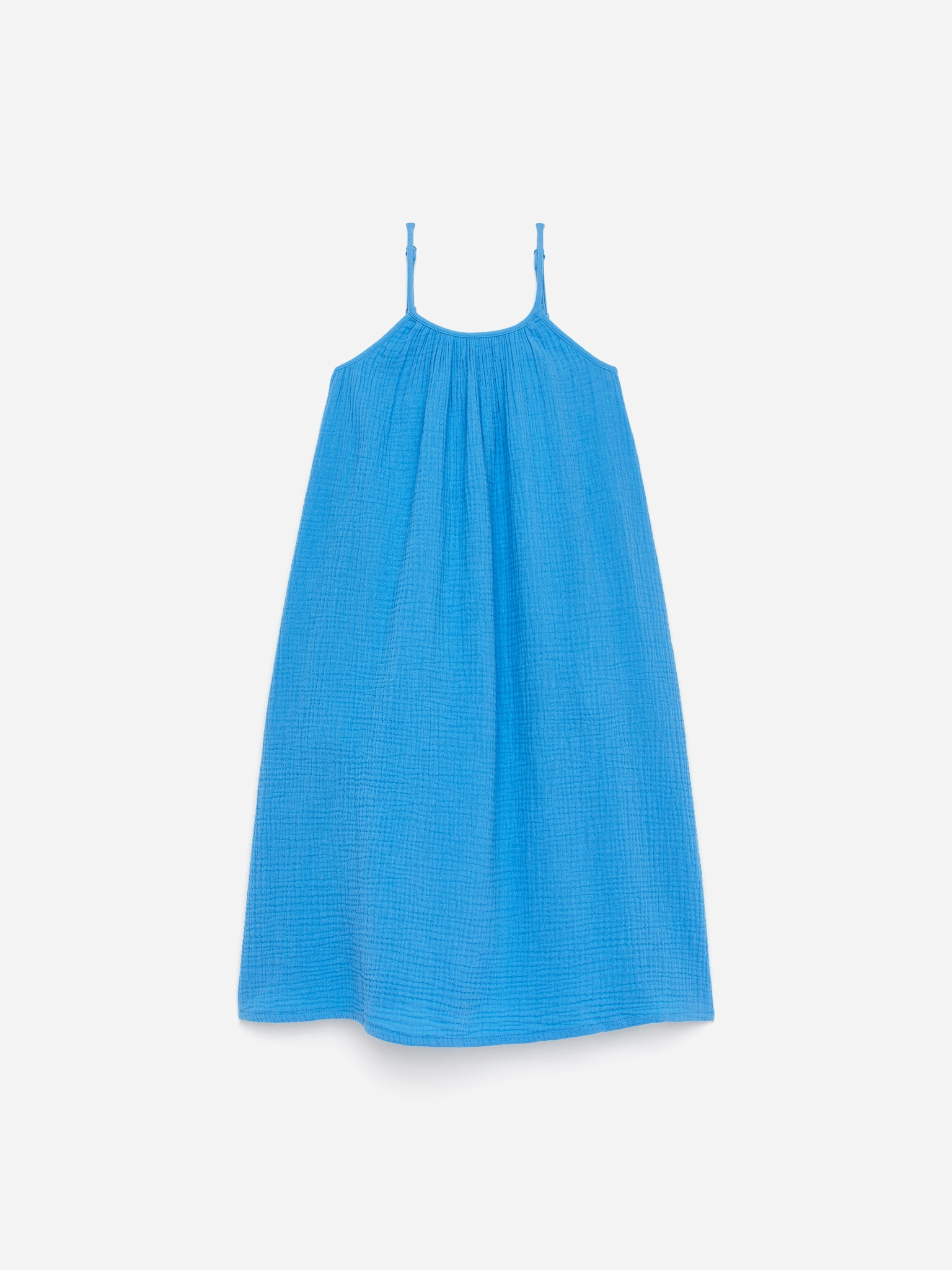 Muslin Strap Dress - Blue/Pink