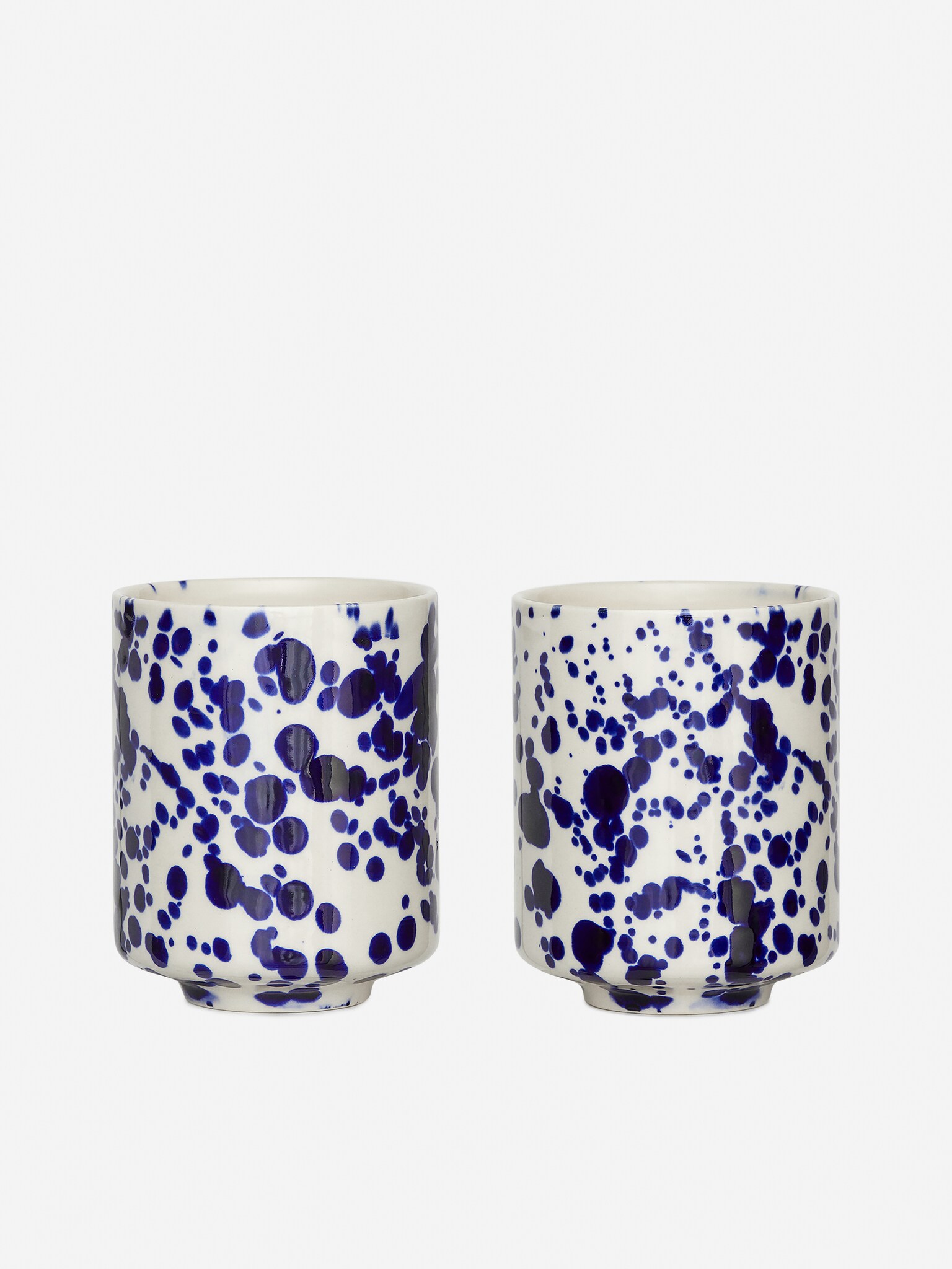 Set de 2 căni din ceramică - Blue Dots/Alb/Albastru Dip/Alb/roșu/Alb/Albastru/Alb/Albastru/Alb/Albastru Închis/Roz/Alb Murdar/Alb/Albastru